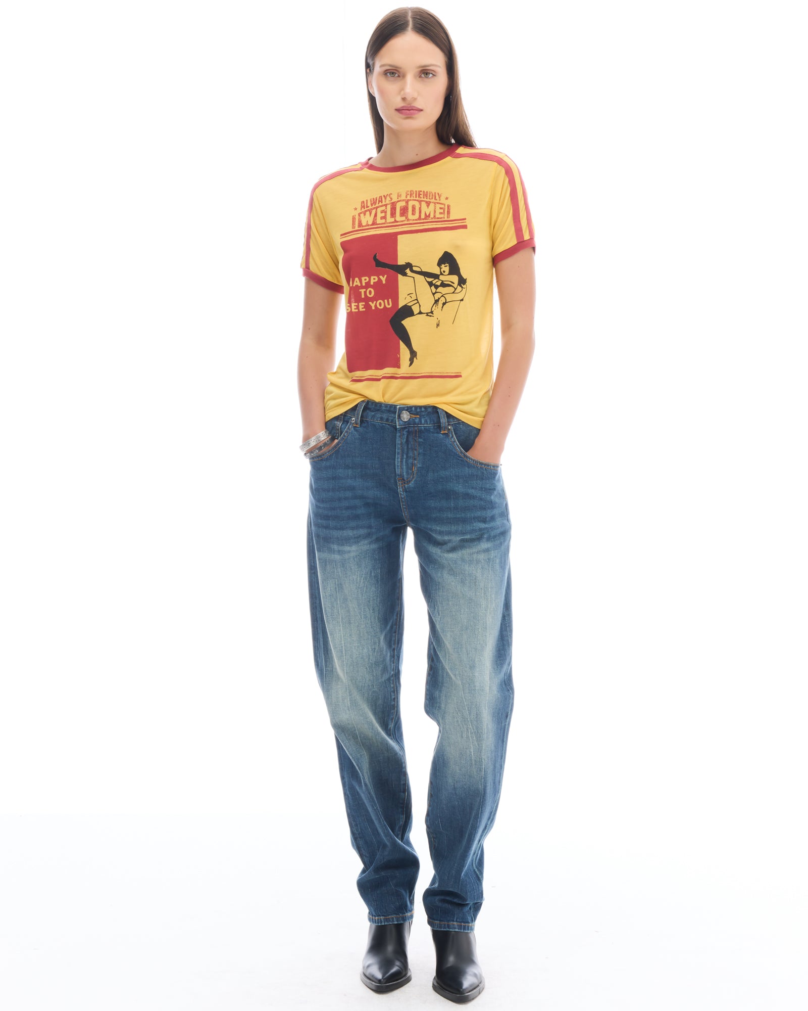 Happy To See You Retro Sports Tee