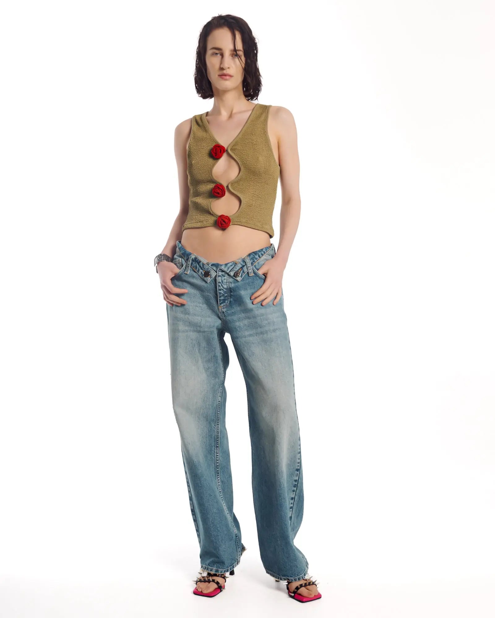 The Tales Rolled Waist Denim Jean by THE TALES - side view
