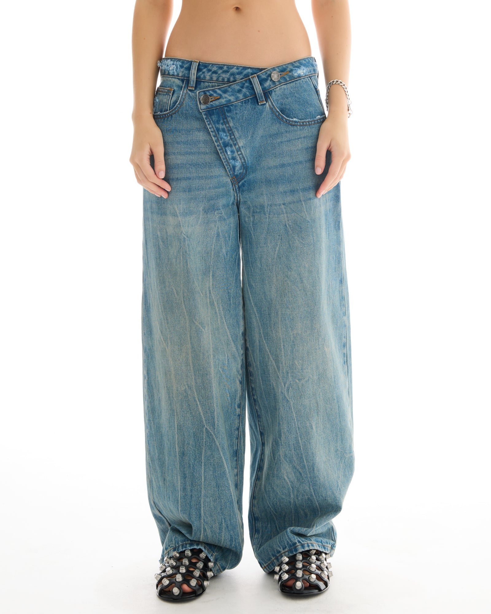Cross Over Slouch Denim Jeans by THE TALES - side view