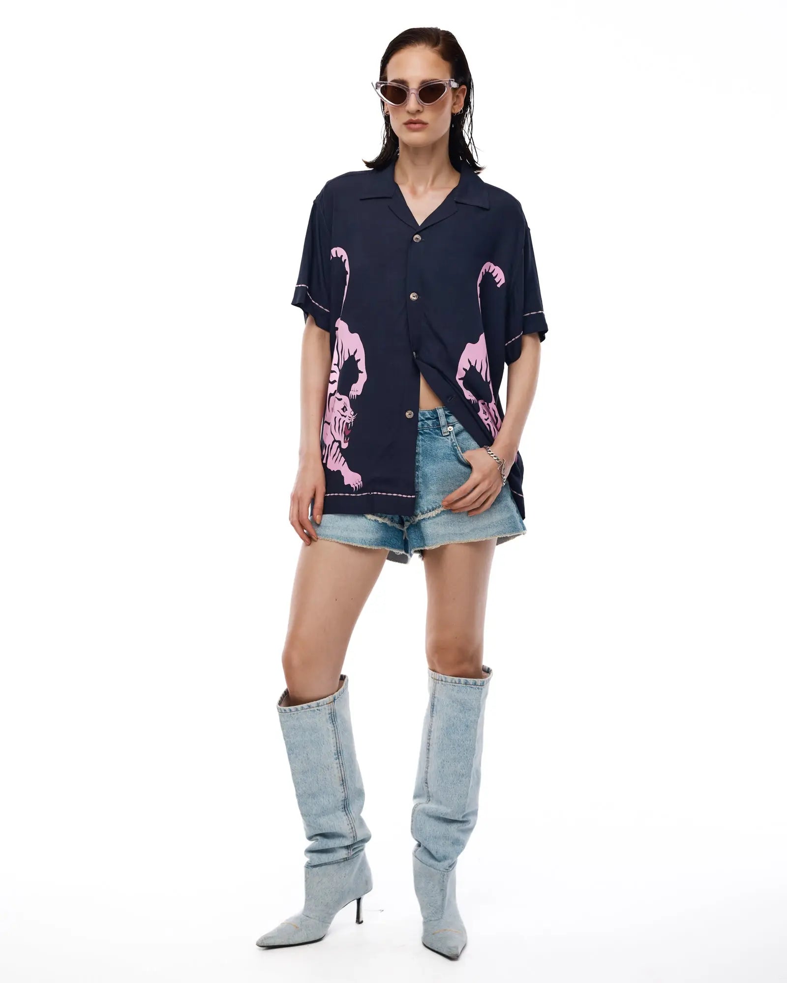 Crouching Tiger Camp Shirt by THE TALES - front view