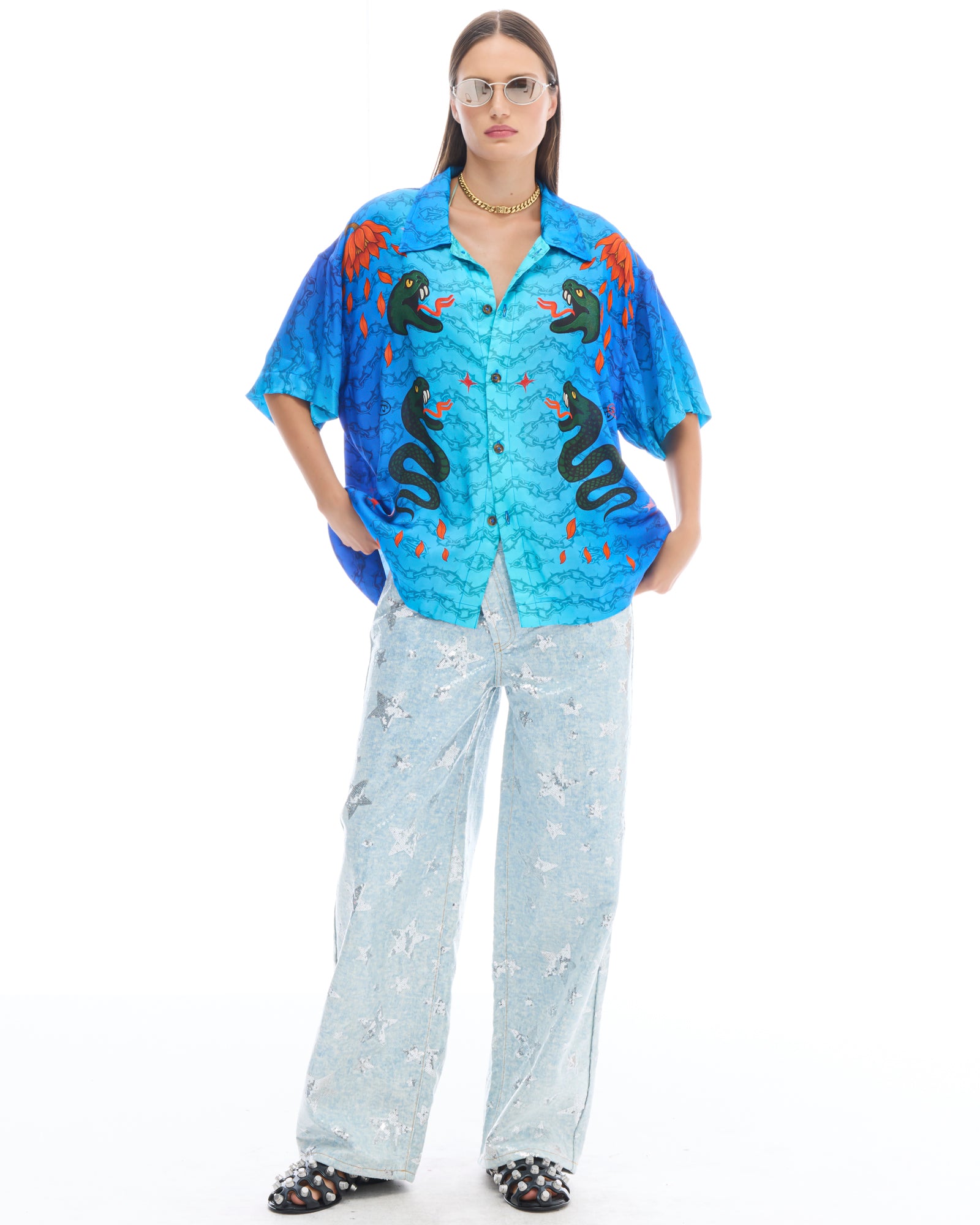 Snake Chain Oversized Shirt