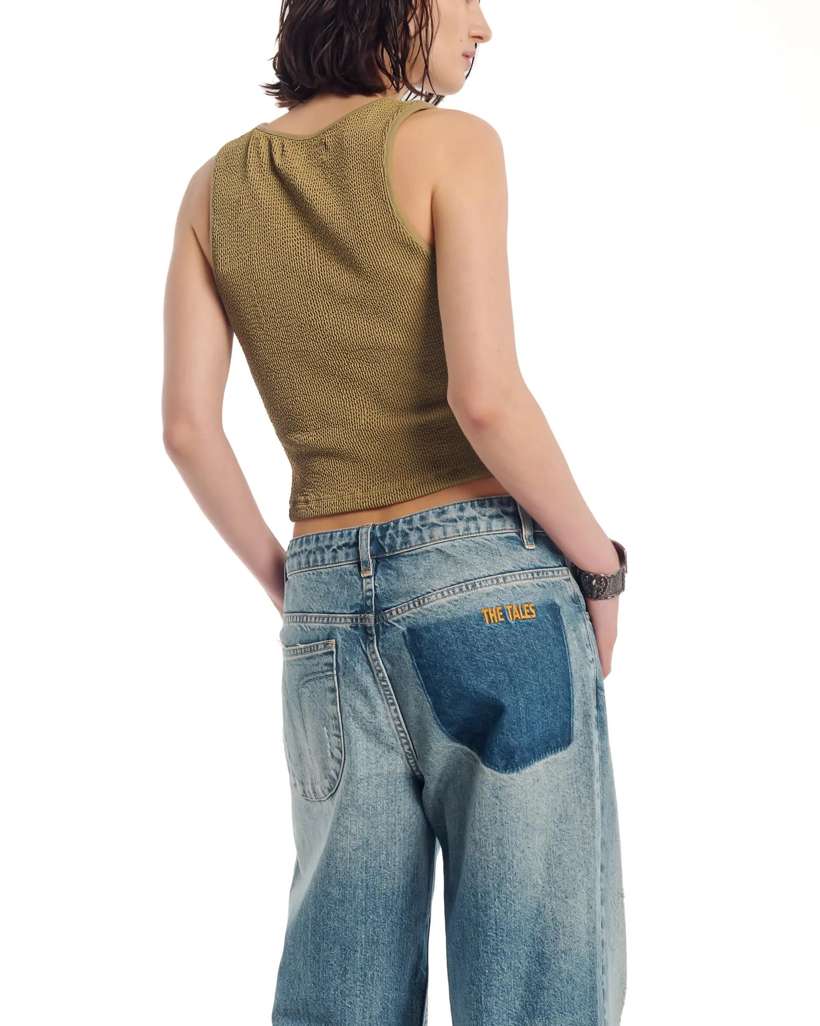 The Tales Rolled Waist Denim Jean by THE TALES - detail view