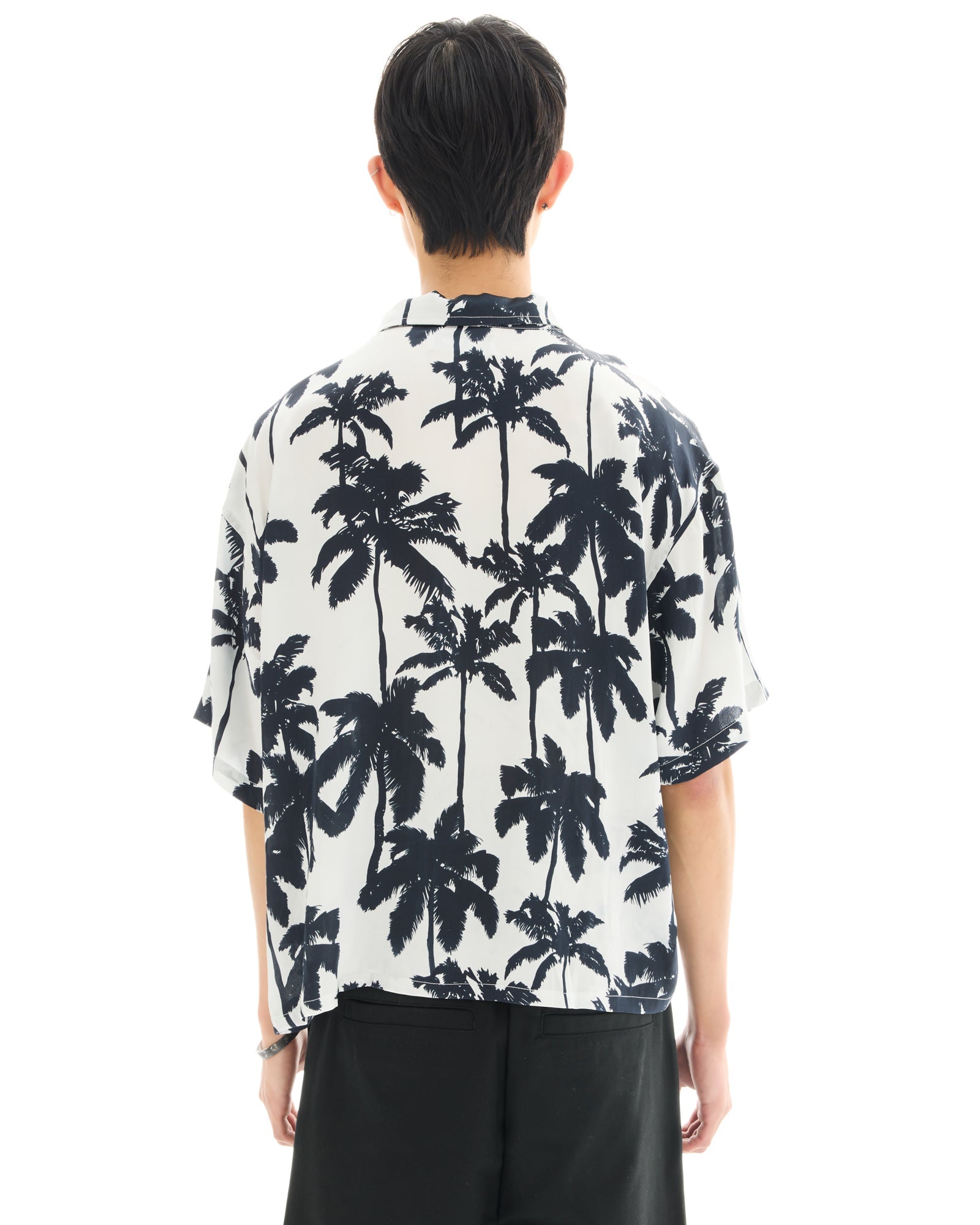 Mono Palm Oversized Silk Shirt THE TALES