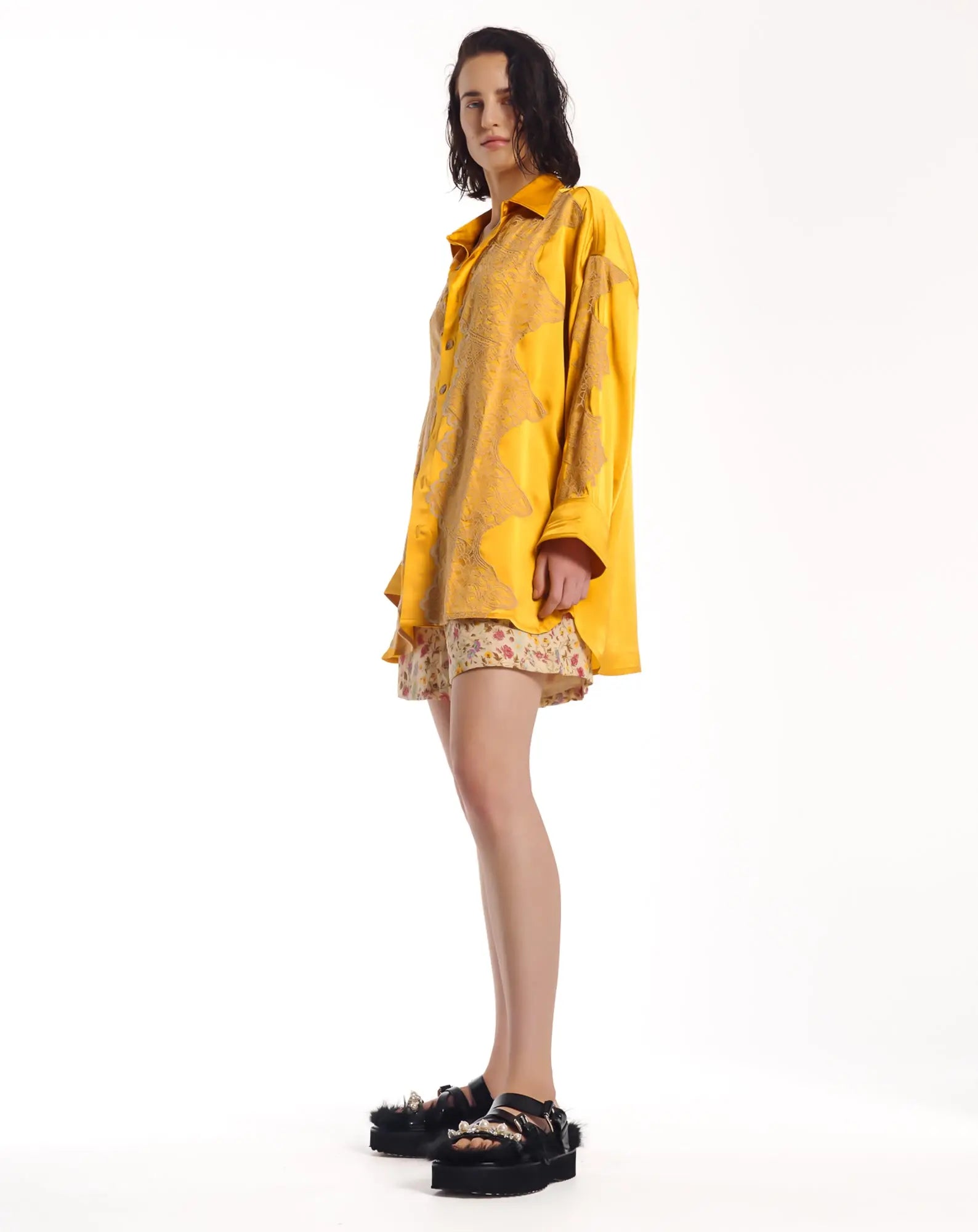 Florence Bloom Crepe Shorts by THE TALES - detail view