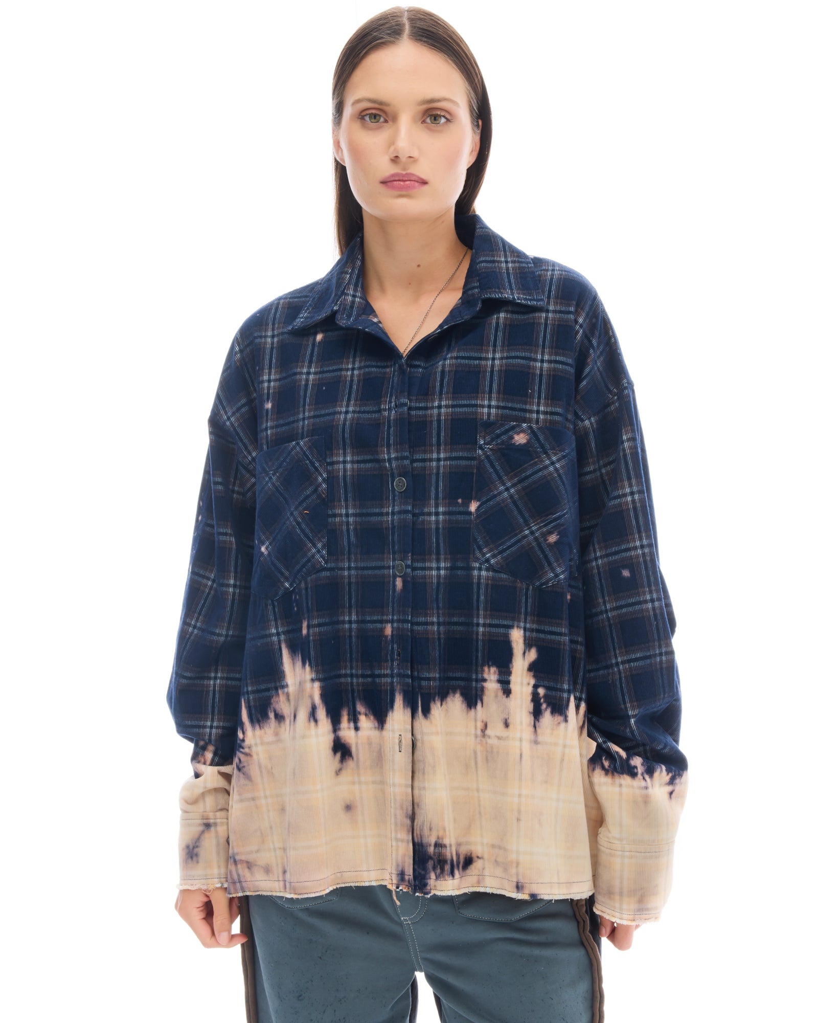 Bleached Check Cord Shirt THE TALES