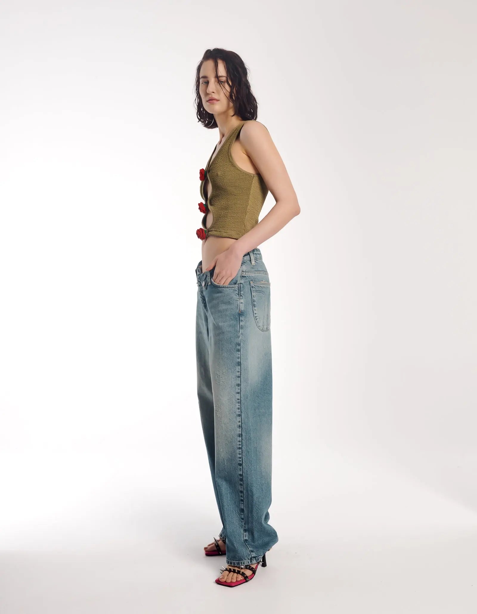 Couture Rose Keyhole Top by THE TALES - detail view