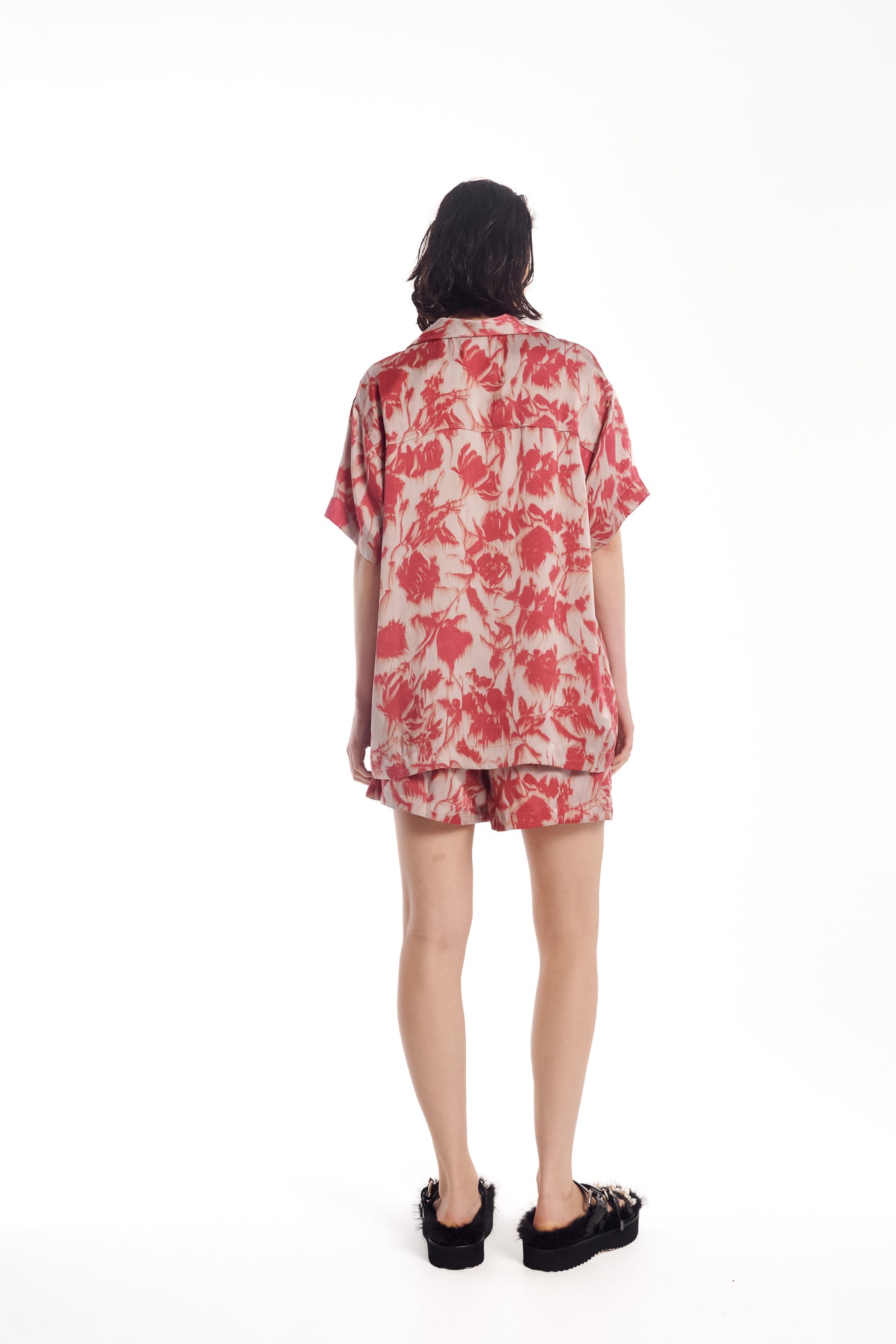 Italian Rose Satin Shorts THE TALES