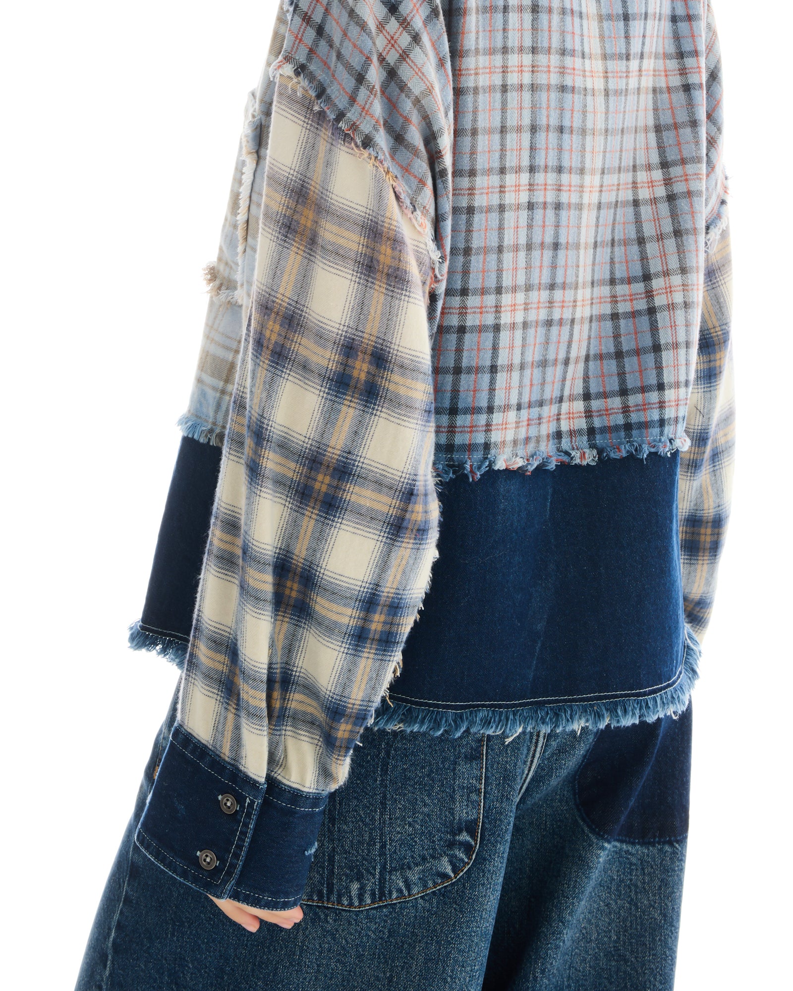 Mixed Flannel And Denim Shirt THE TALES