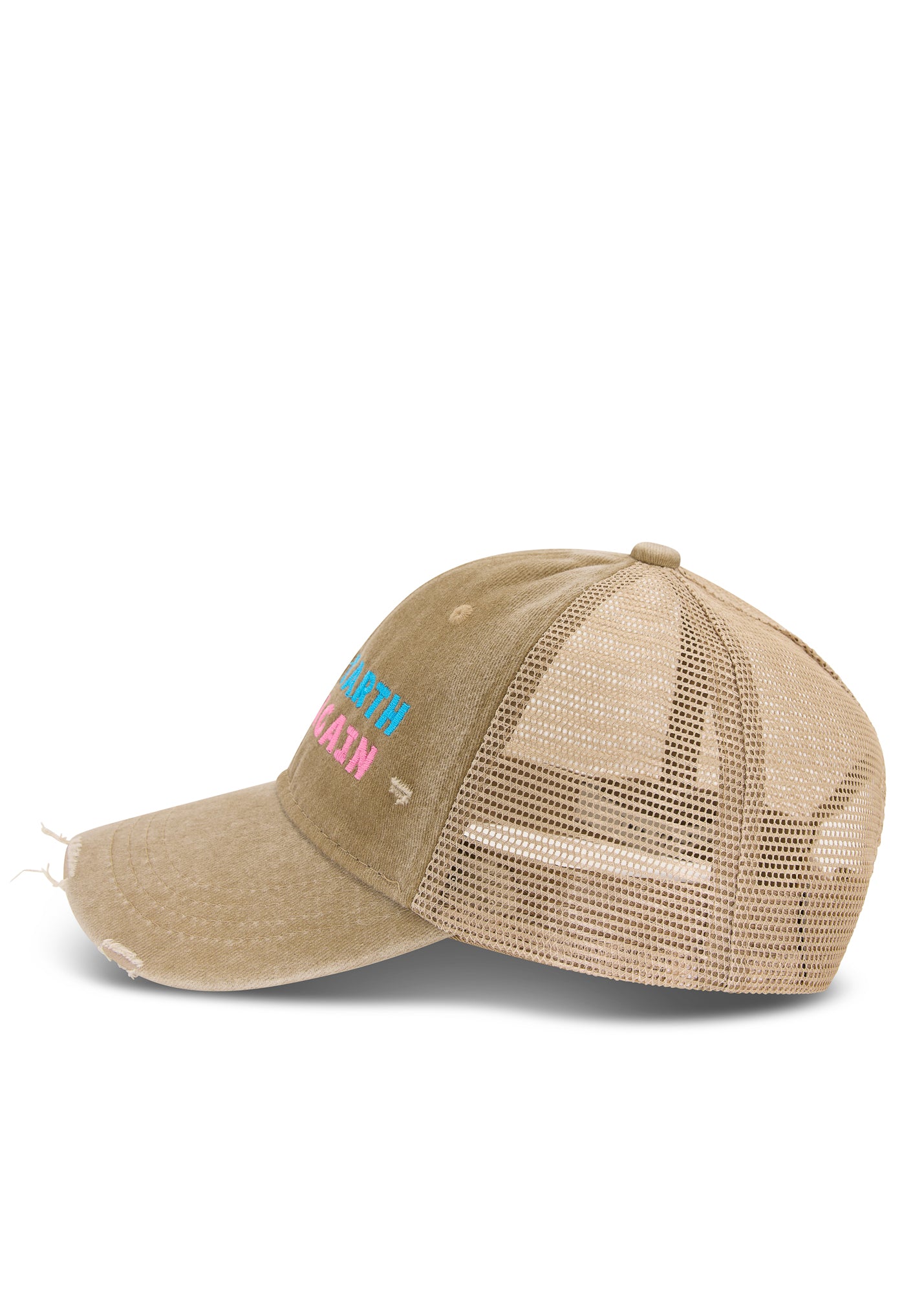 Make Earth Cool Again Destroyed Trucker Cap by THE TALES - product photo