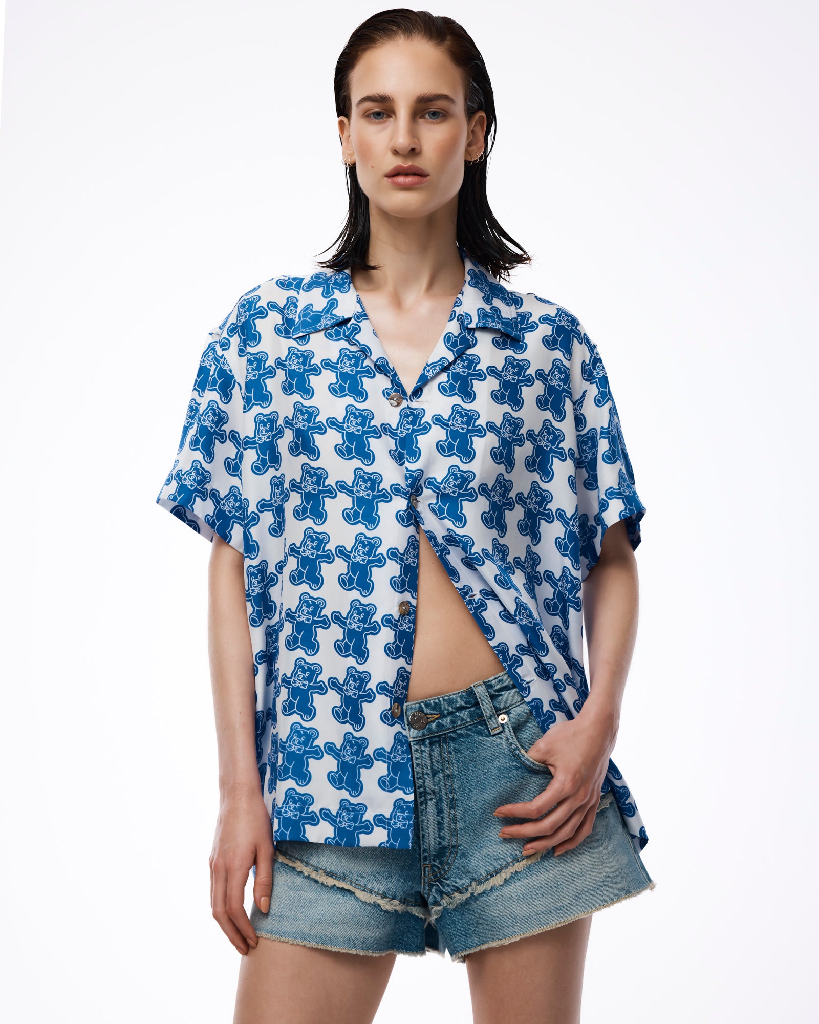 Peace Bear Silk Camp Shirt THE TALES