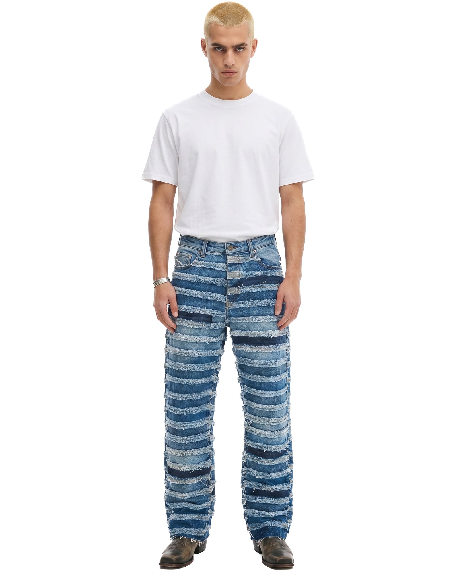 The Tales Reworked Panelled Denim Jeans