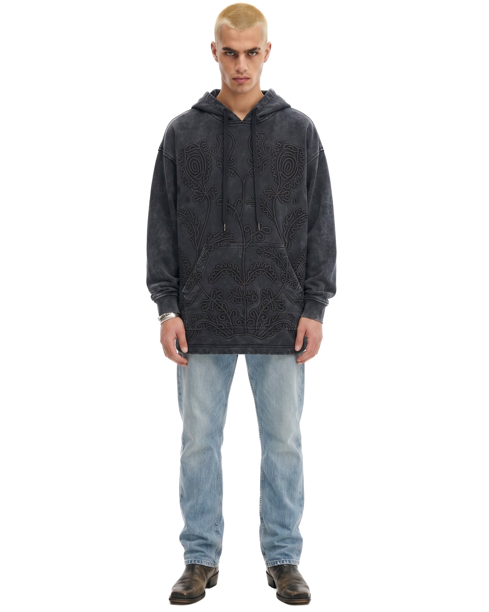 Embroidered Flower Hoodie THE TALES