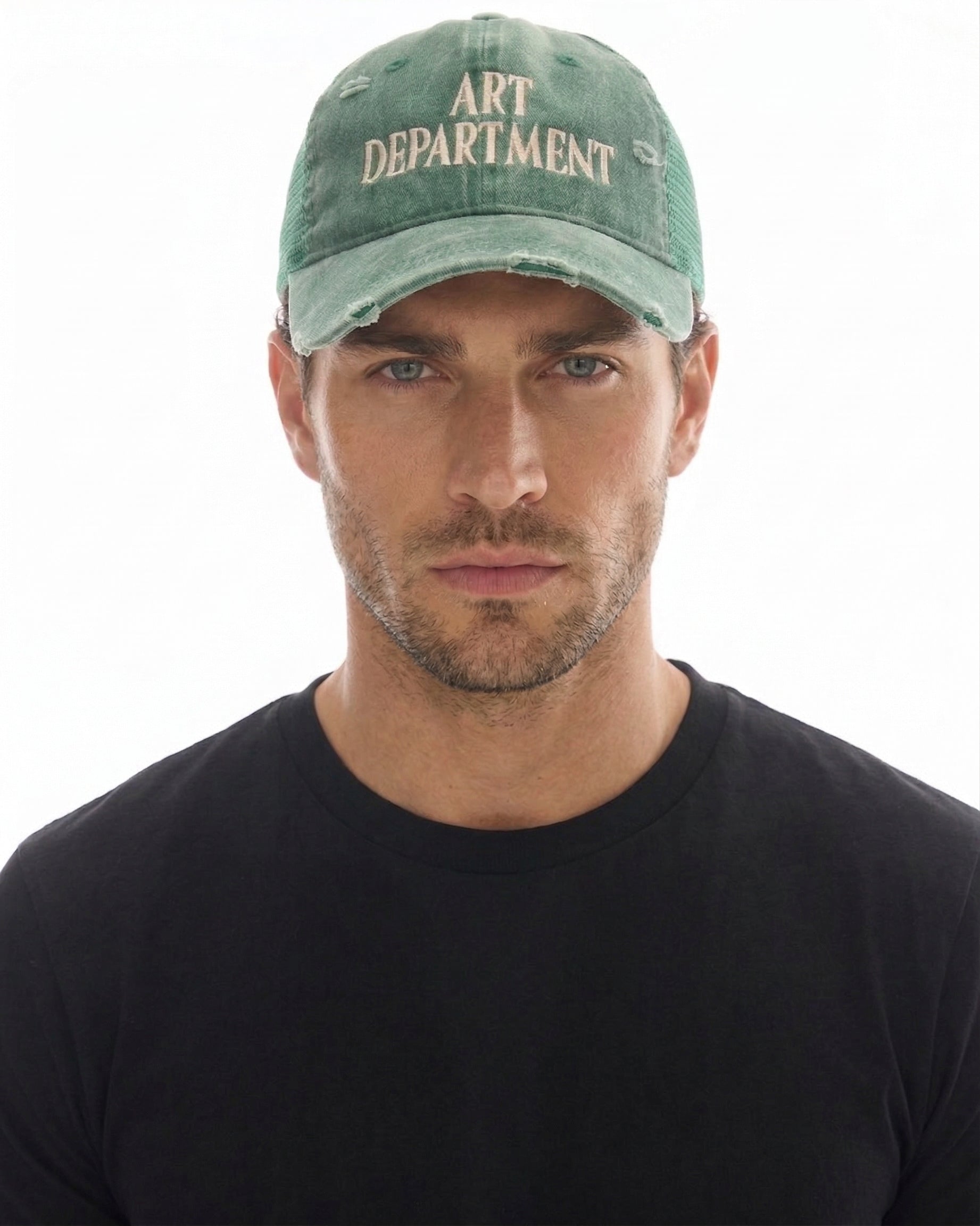 Destroyed Art Department Green Trucker Cap
