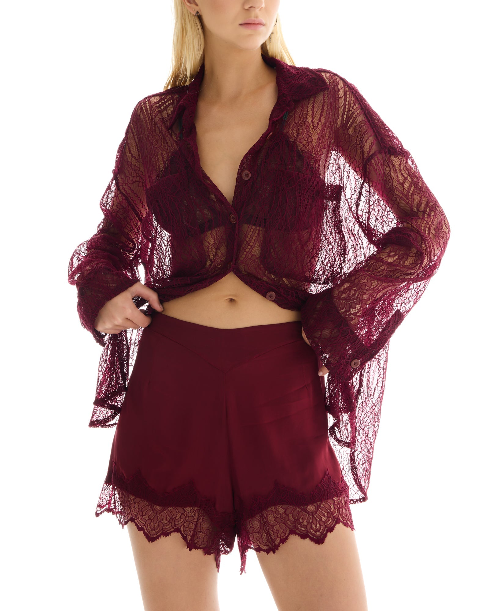 Satin Lace Pixie Shorts THE TALES