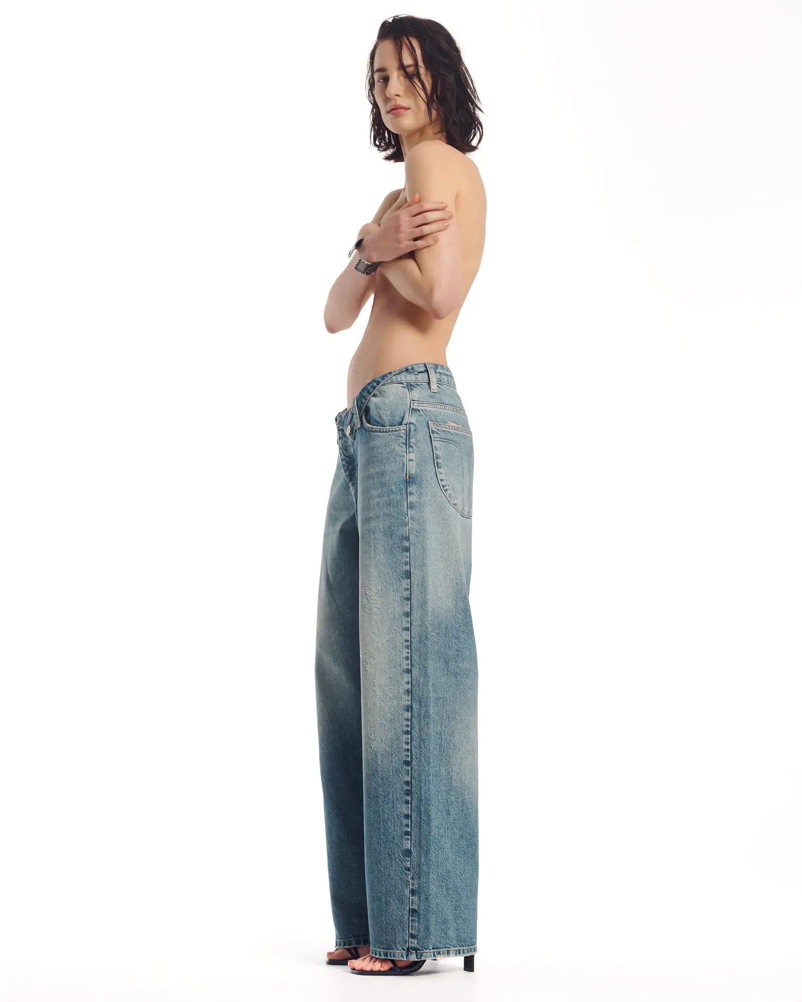 The Tales Rolled Waist Denim Jean by THE TALES - side view