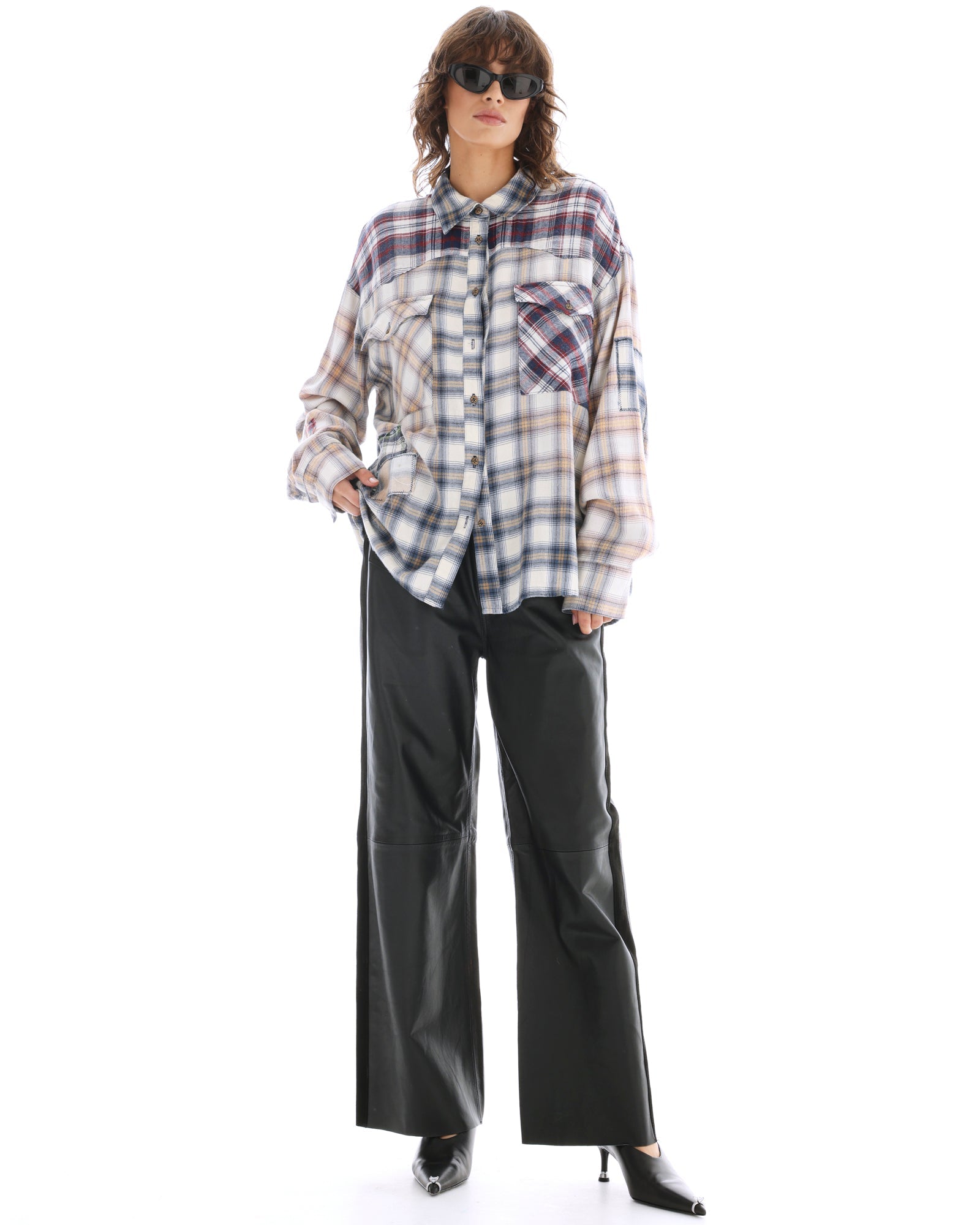 Patched Up Western Shirt by THE TALES - front view