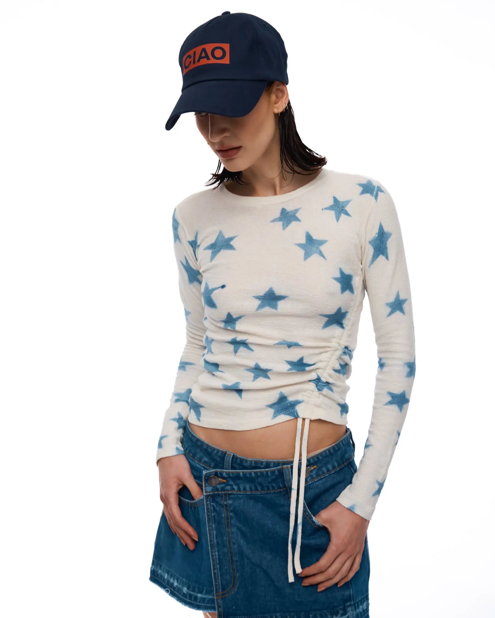 Smudge Star Hemp Ruched Top by THE TALES - product photo