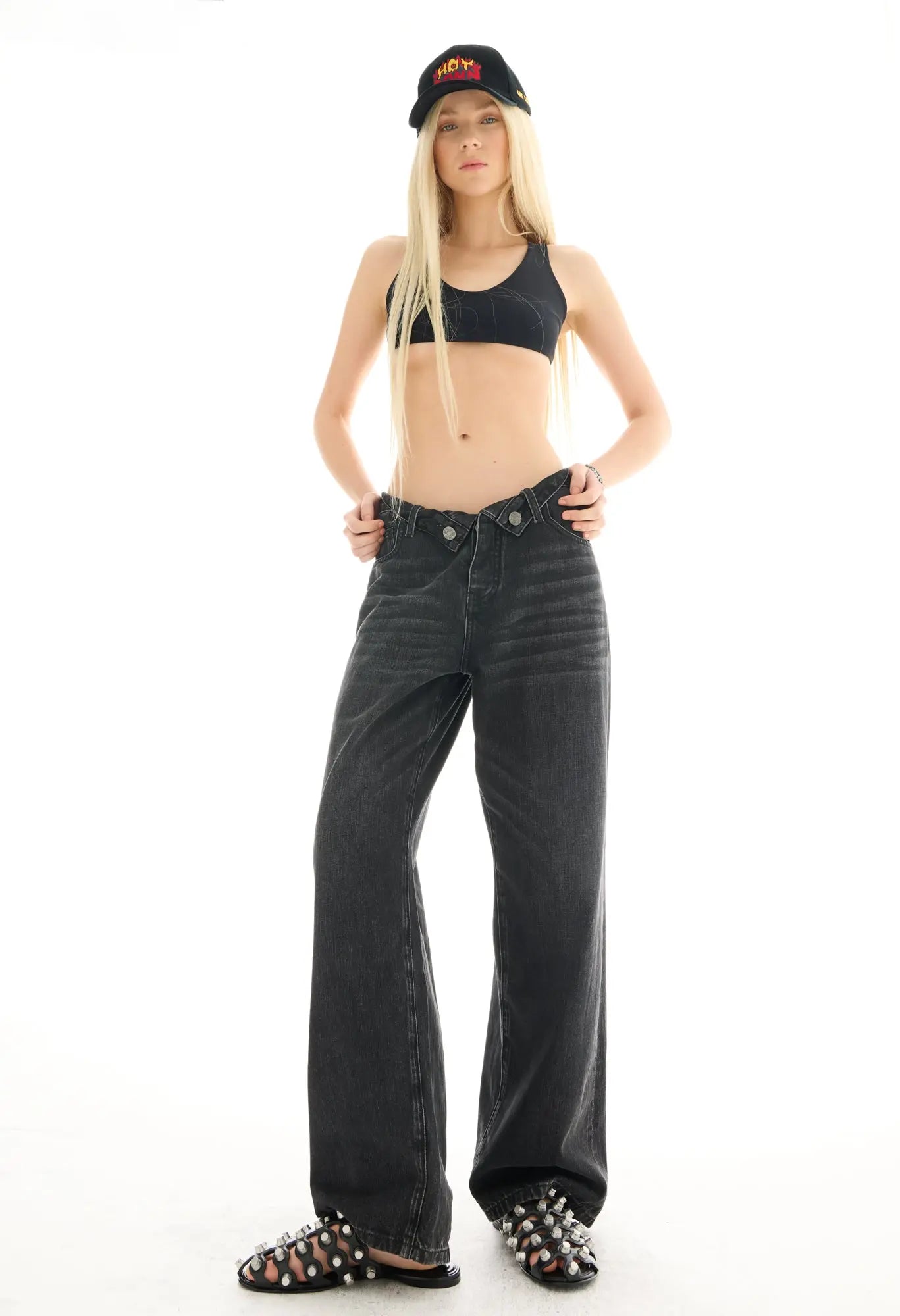 The Tales Rolled Waist Denim Jean by THE TALES - back view