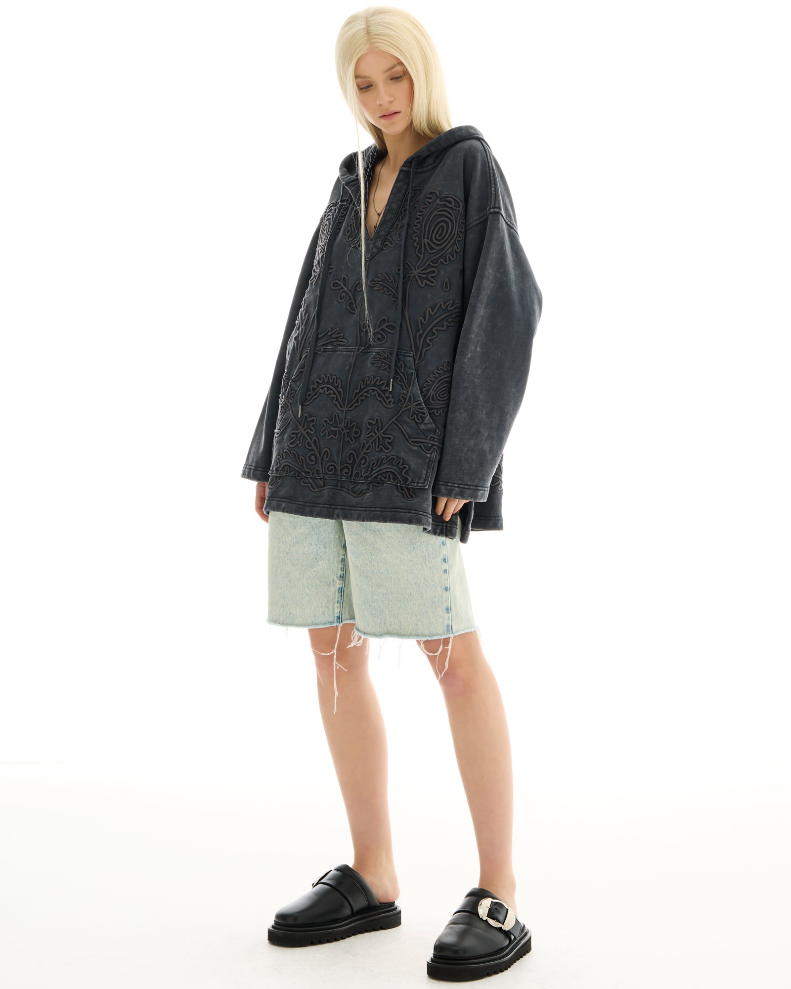 Embroidered Flower Hoodie by THE TALES - product photo