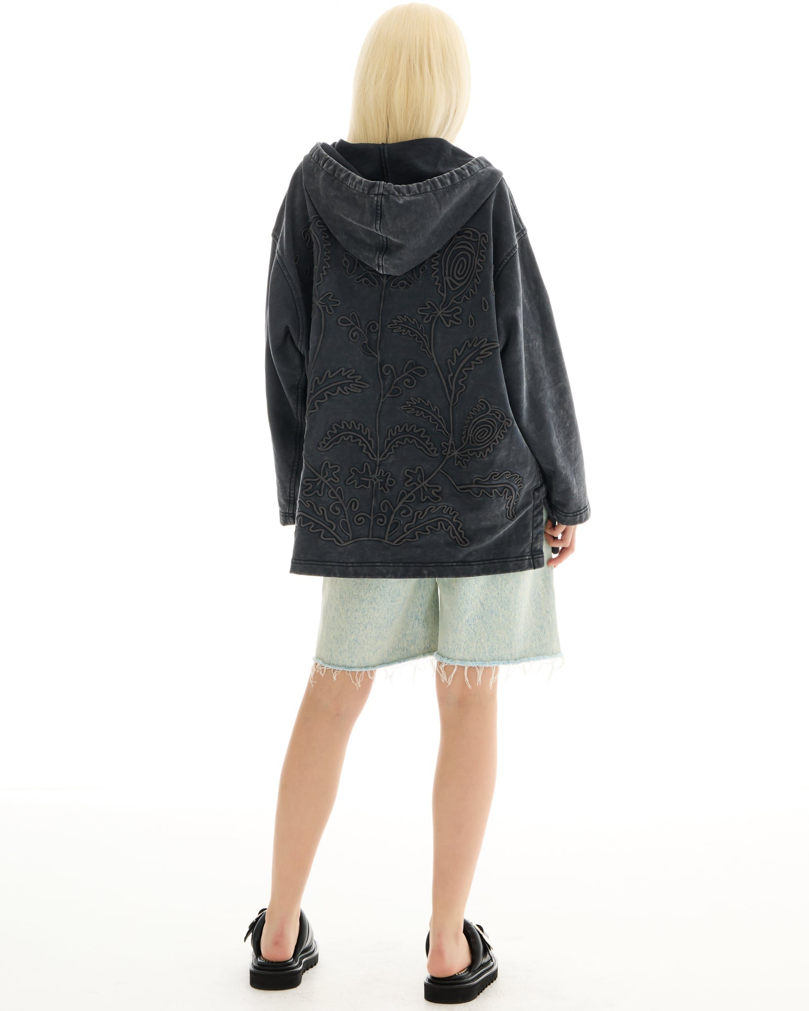Embroidered Flower Hoodie by THE TALES - product photo