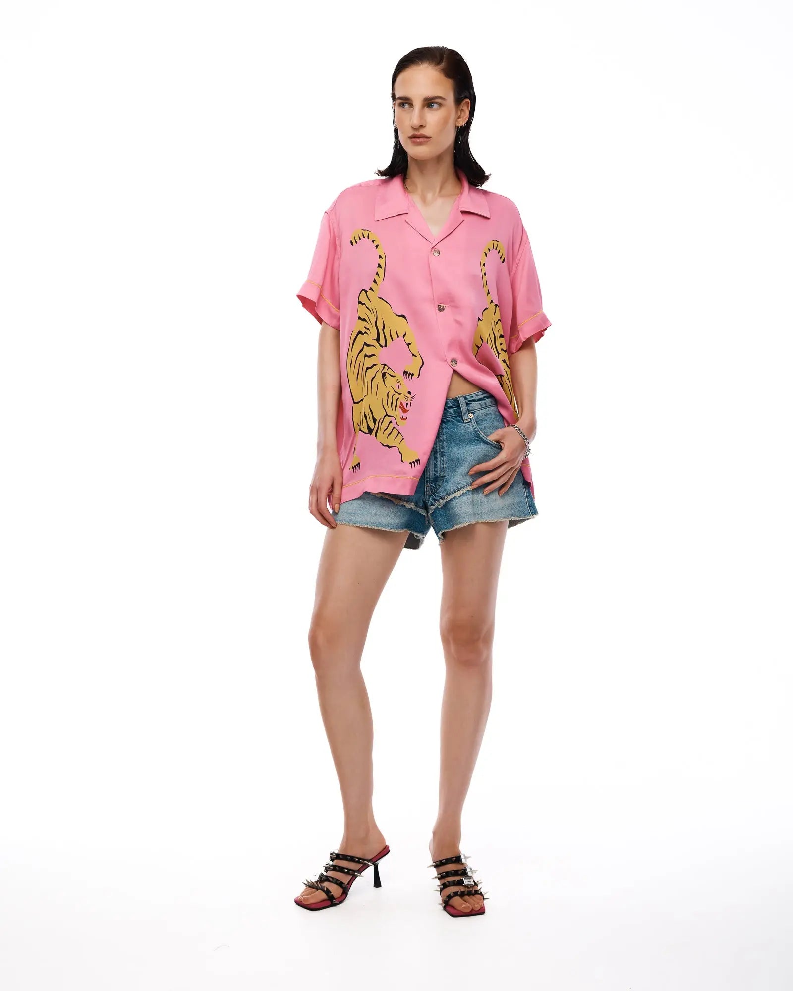 Crouching Tiger Washed Silk Shirt by THE TALES - product photo