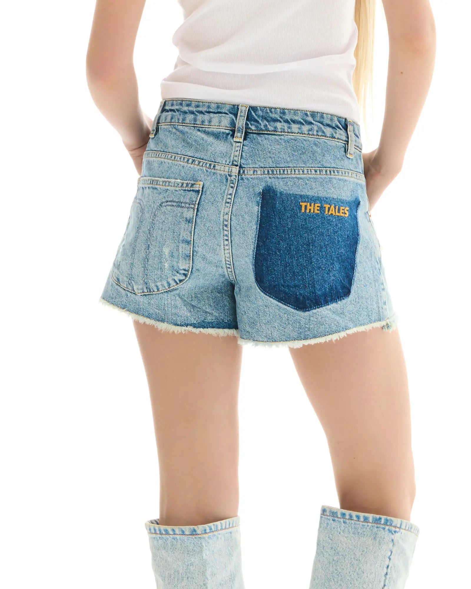 The Tales Panelled Denim Short by THE TALES - product photo