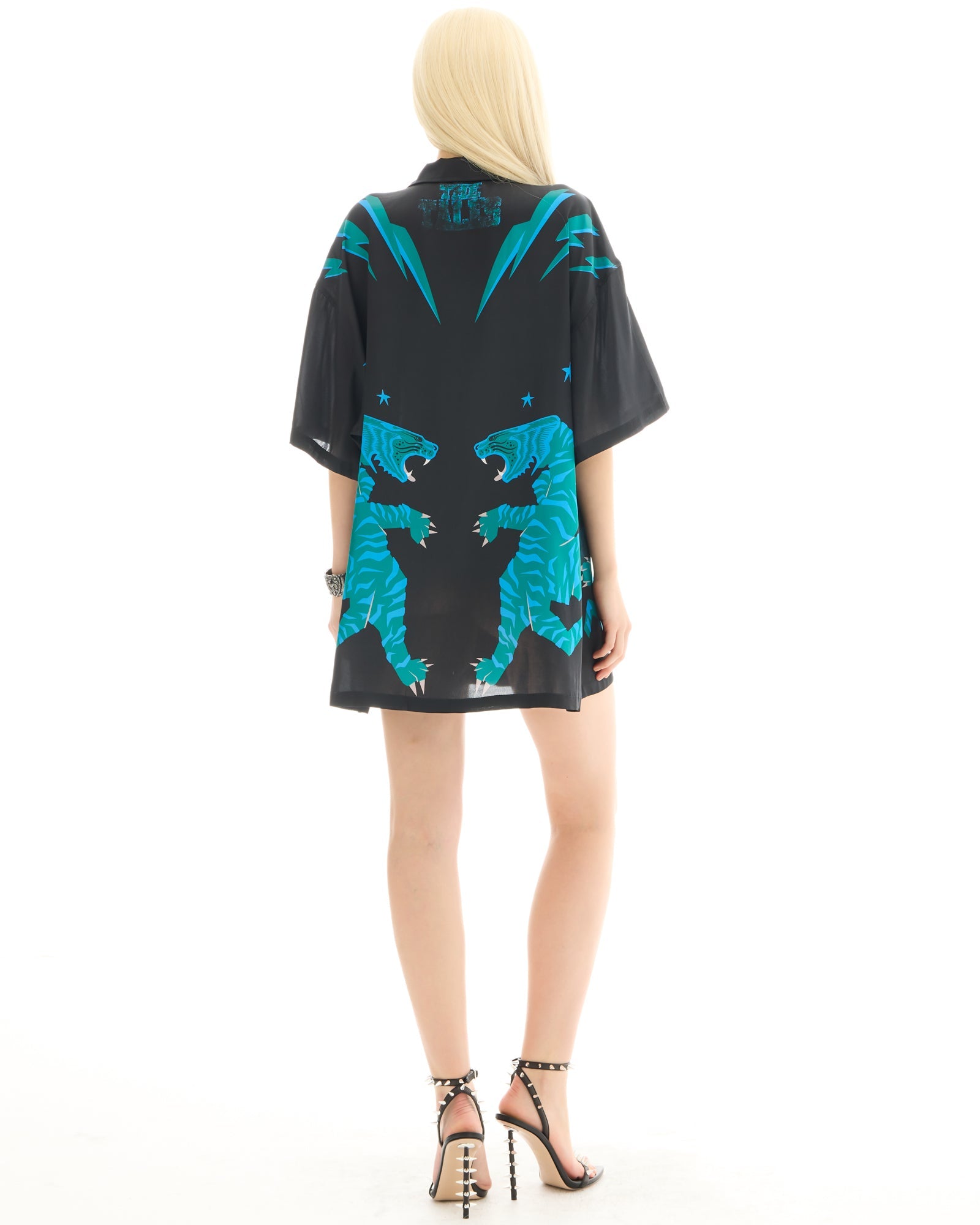 Osaka Tiger Silk Shirt Dress by THE TALES - product photo