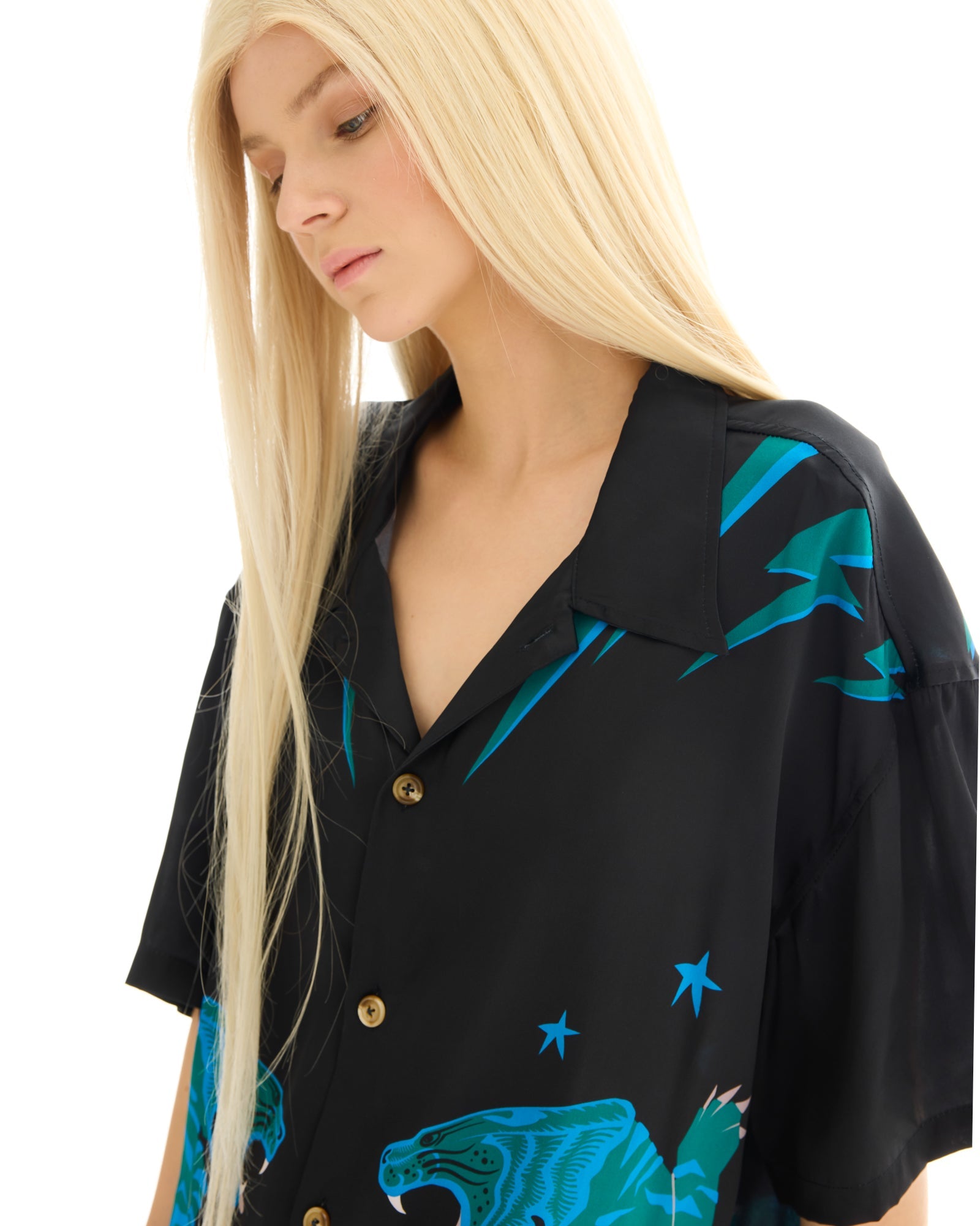 Osaka Tiger Silk Shirt Dress THE TALES