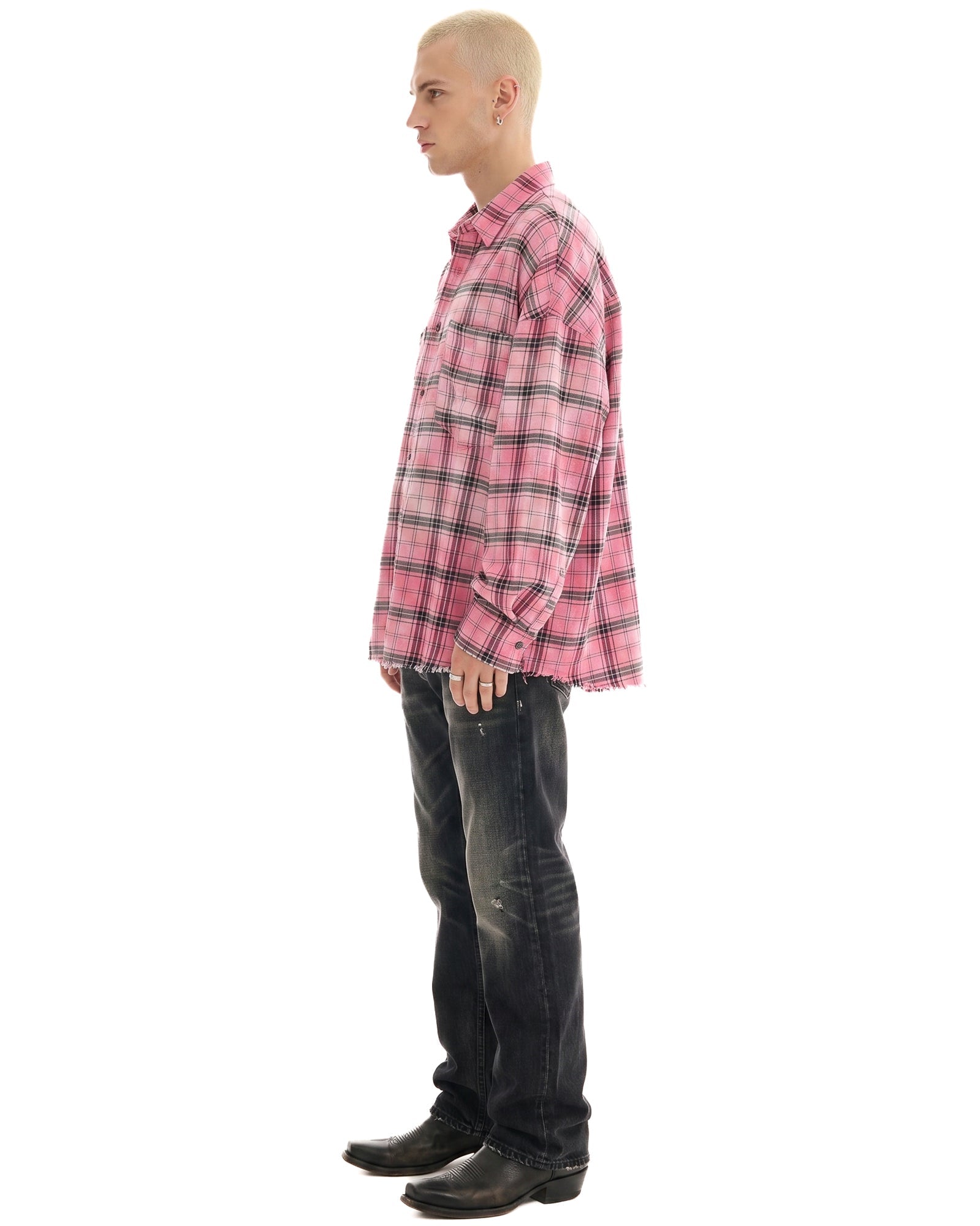 Washed Oversized Willow Check Shirt by THE TALES - product photo