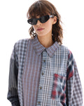 Pierced Patchwork Check Shirt