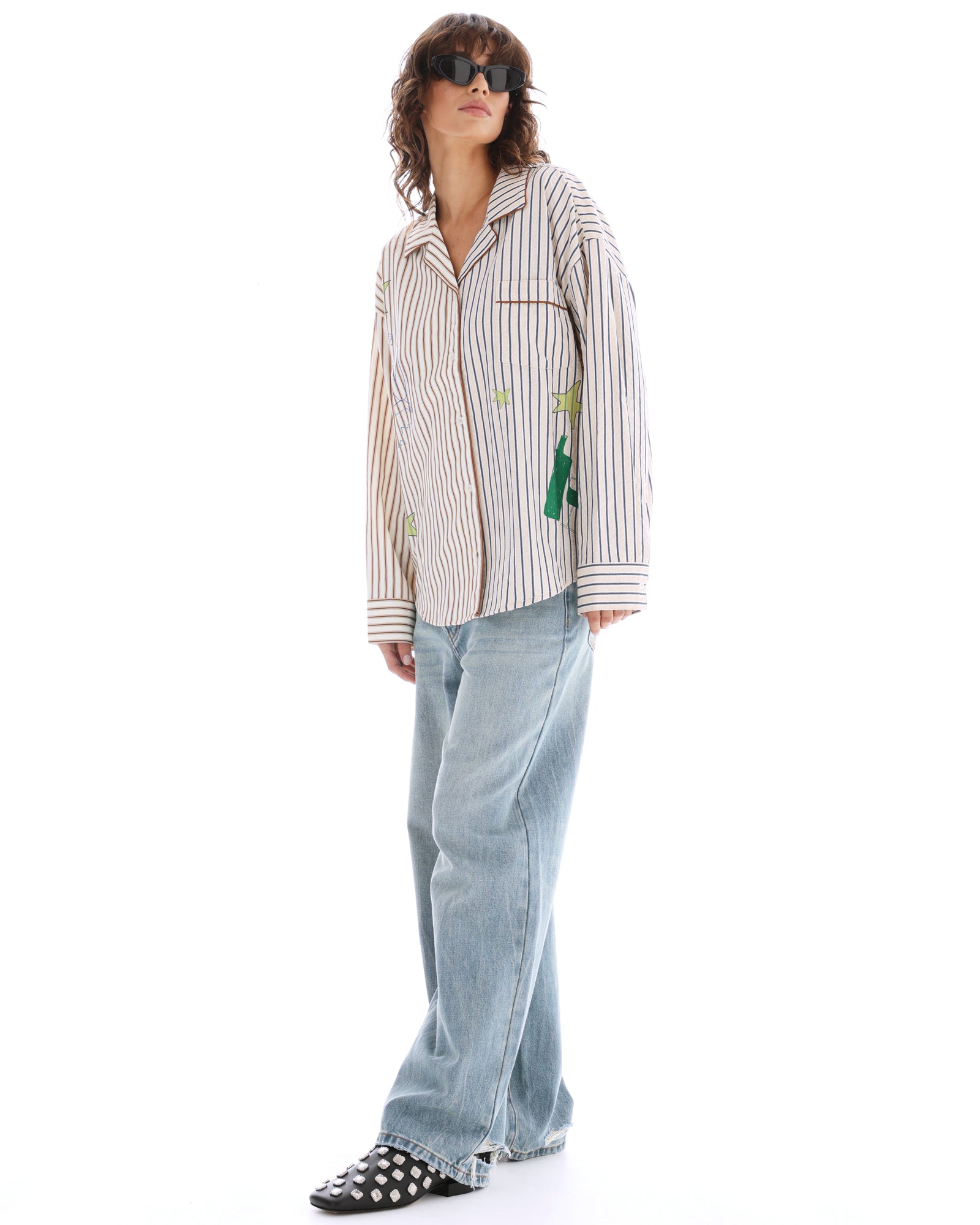 Half N Half Muse Stripe Shirt