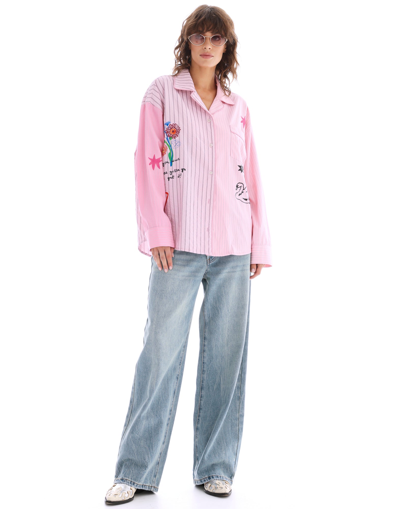 Half N Half Stripe Shirt