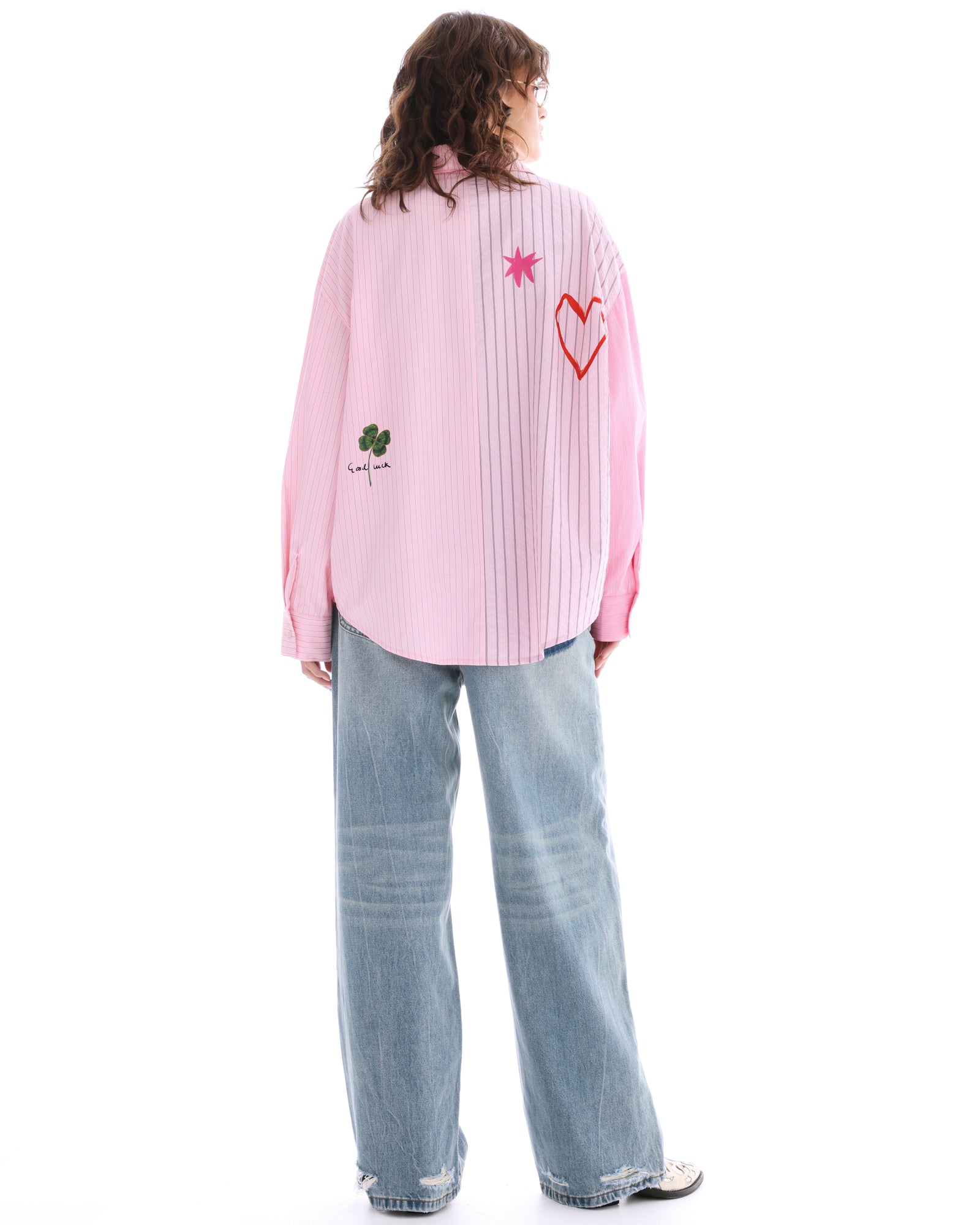 Half N Half Stripe Shirt