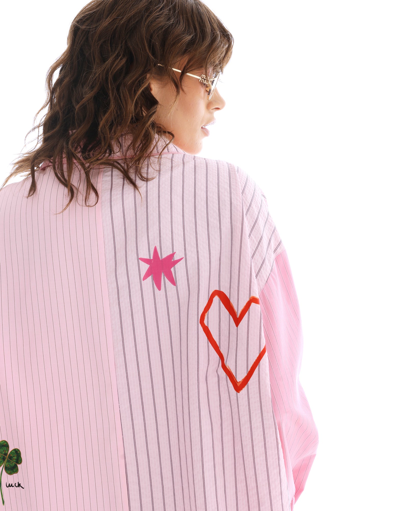 Half N Half Stripe Shirt