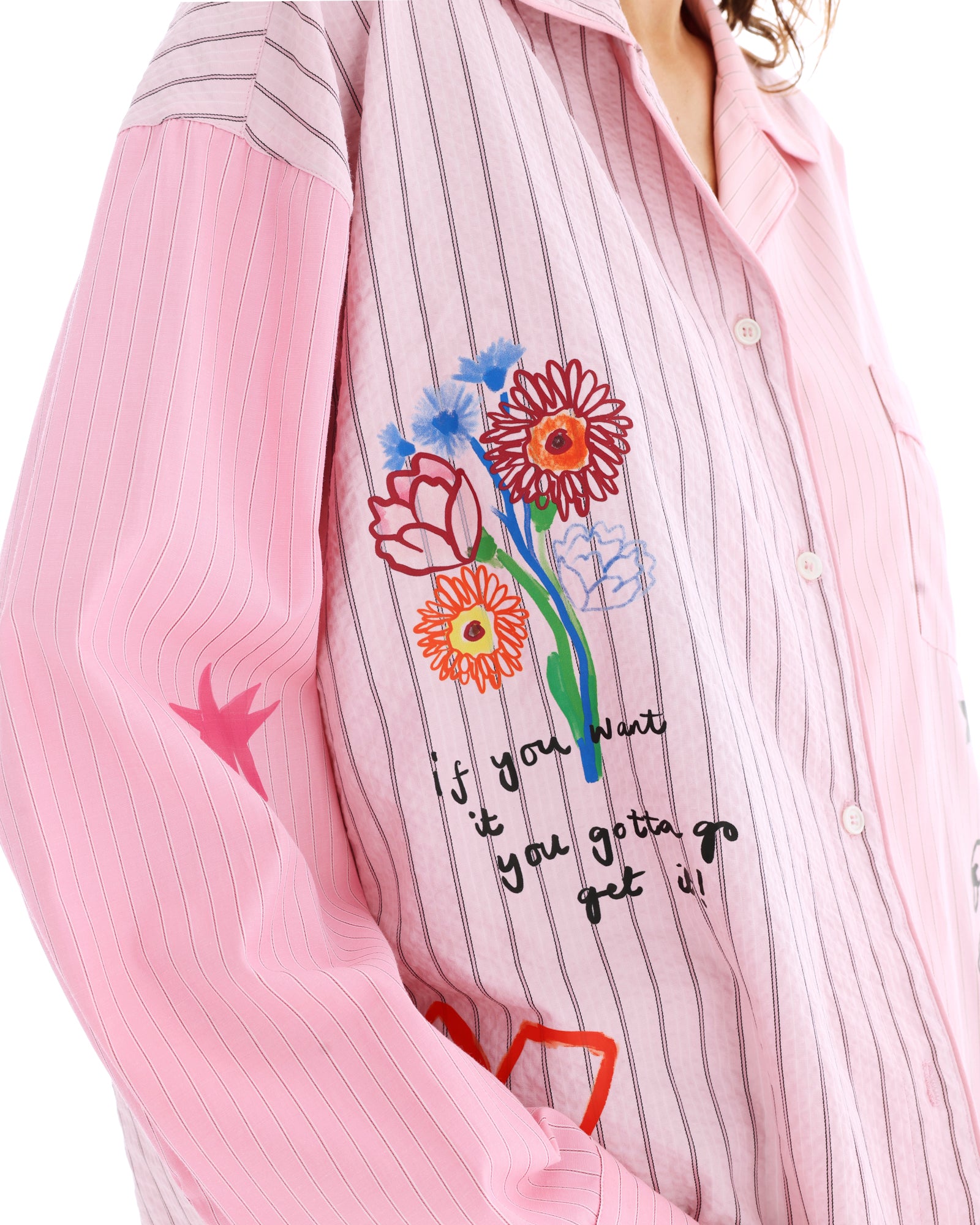 Half N Half Stripe Shirt