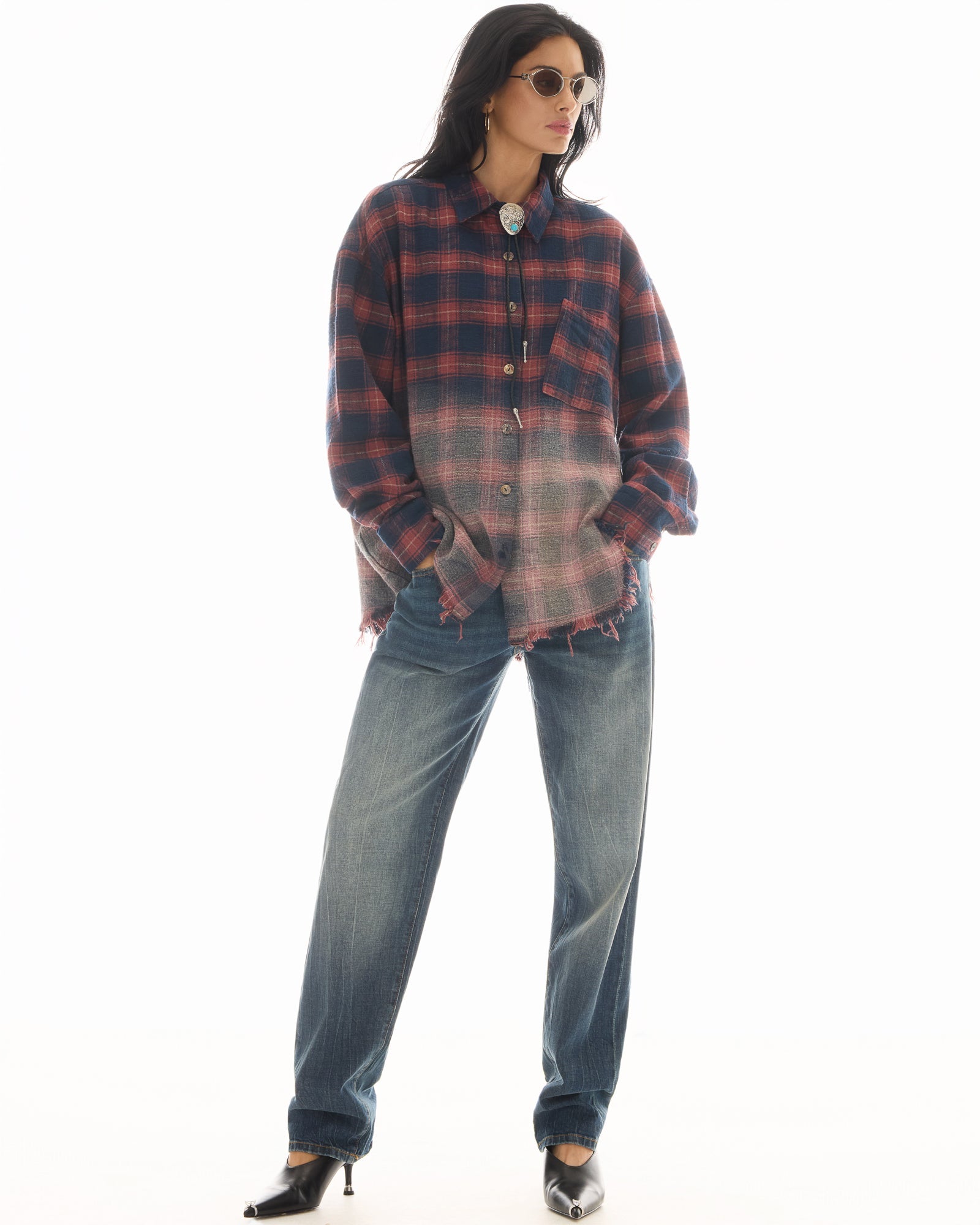 Cutaway Bleached Flannel Shirt by THE TALES - side view
