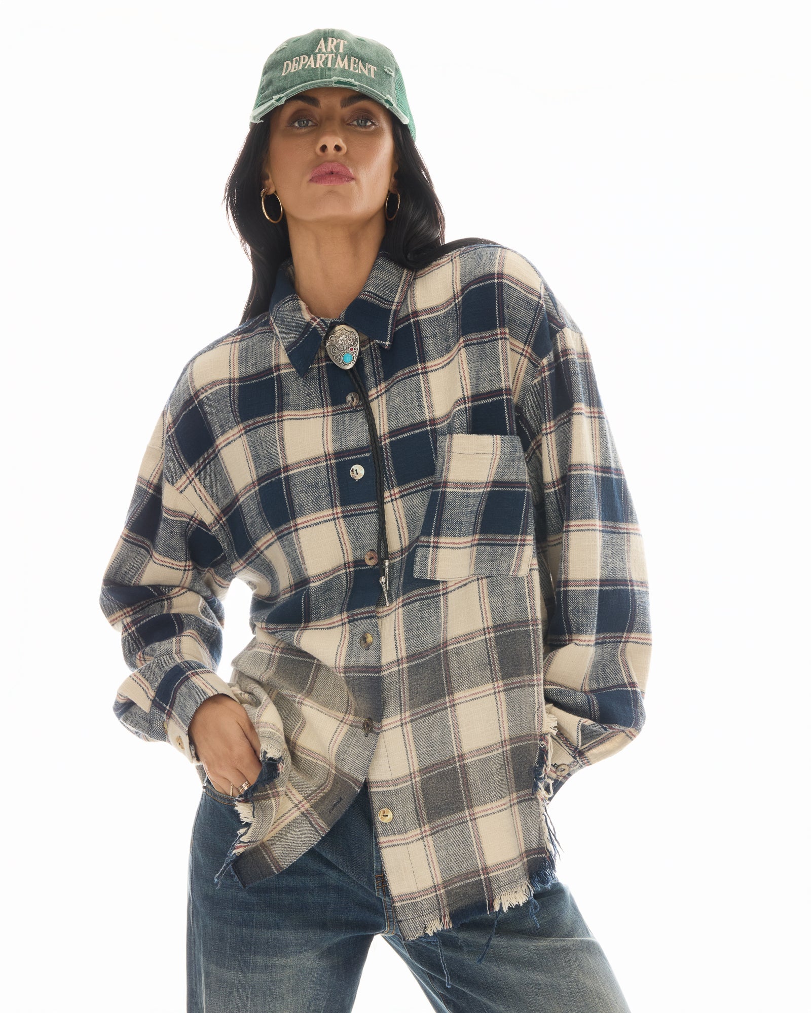 Cutaway Bleached Flannel Shirt by THE TALES - product photo