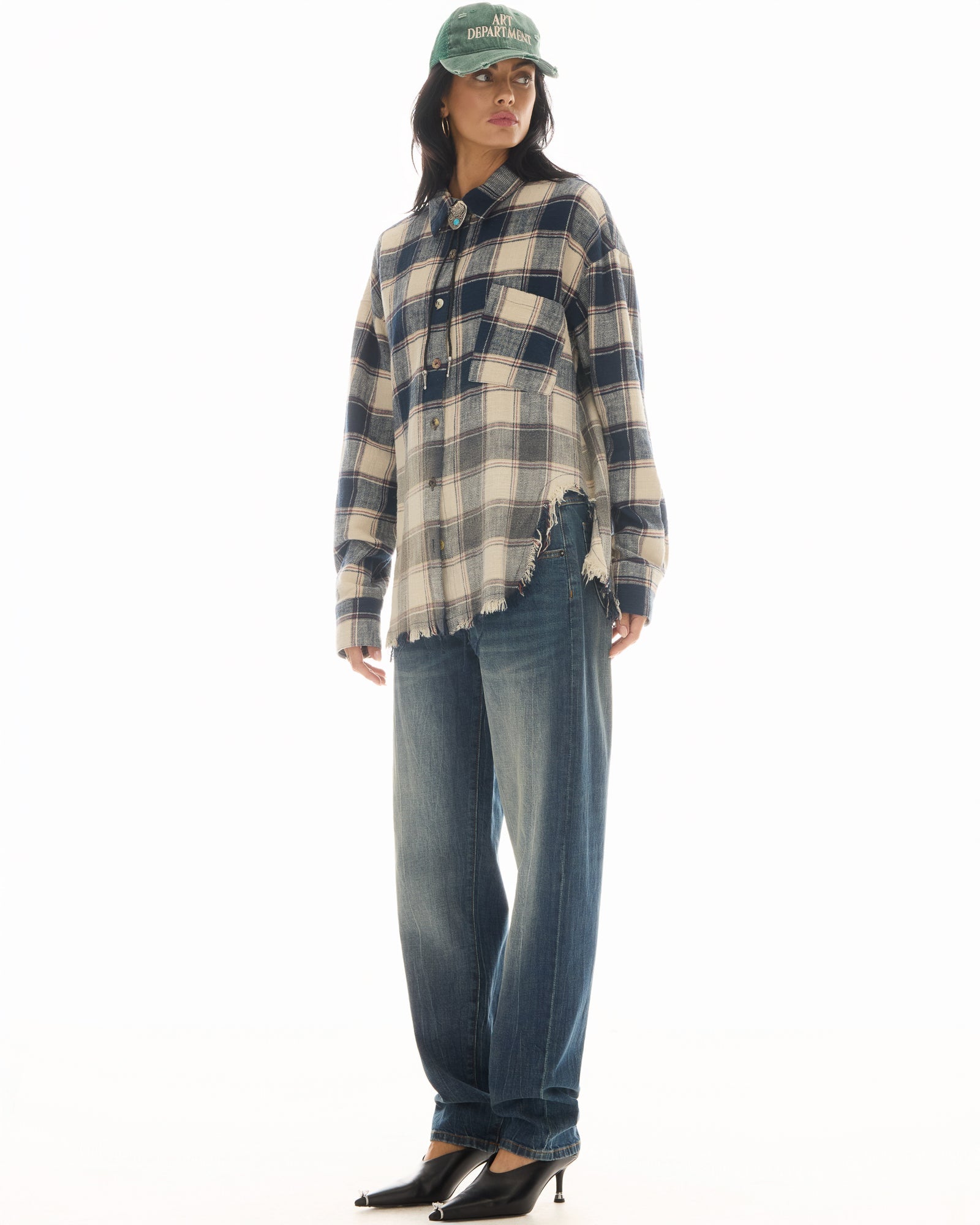 Cutaway Bleached Flannel Shirt by THE TALES - front view