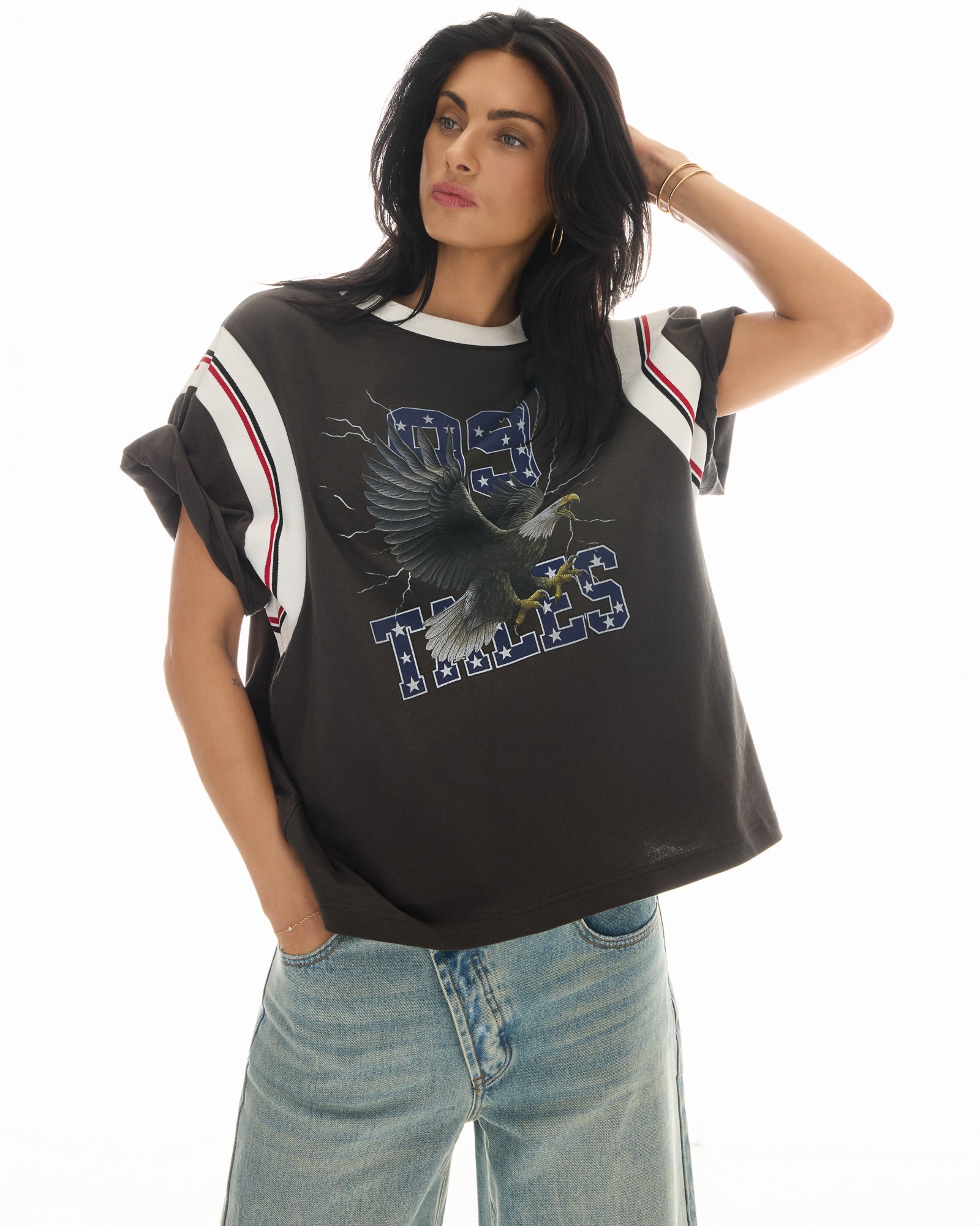 Exaggerated Eagle Sports Tee by THE TALES - front view