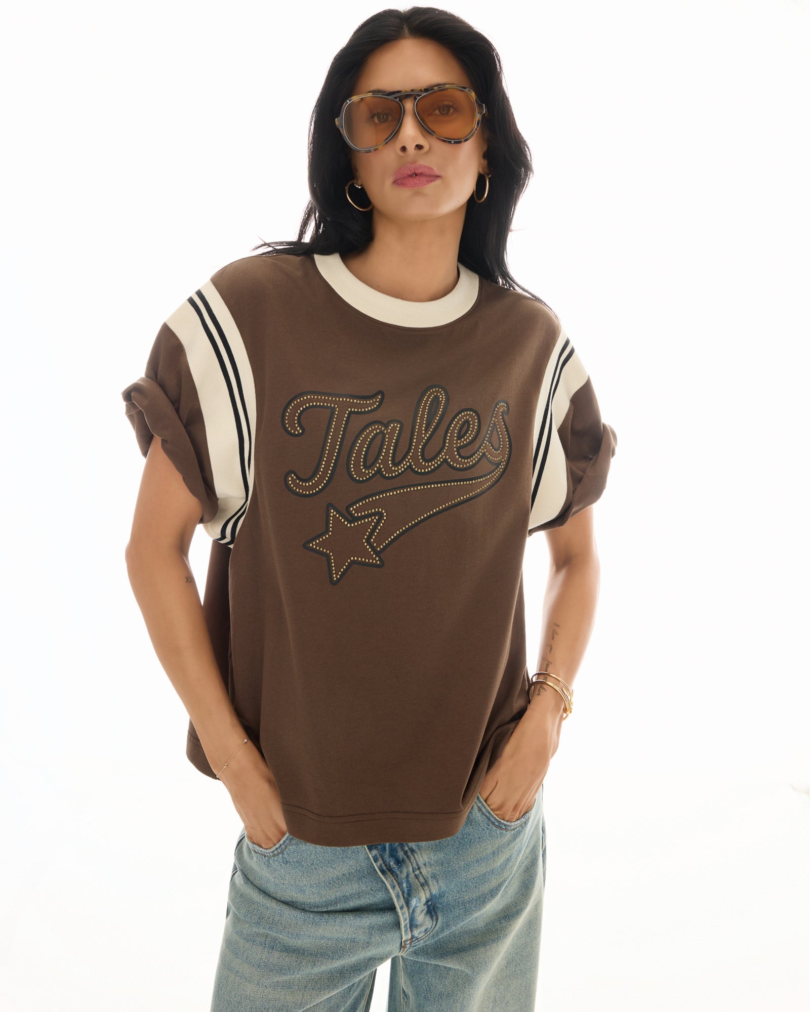 Exaggerated Sports Studded Tales Tee by THE TALES - product photo