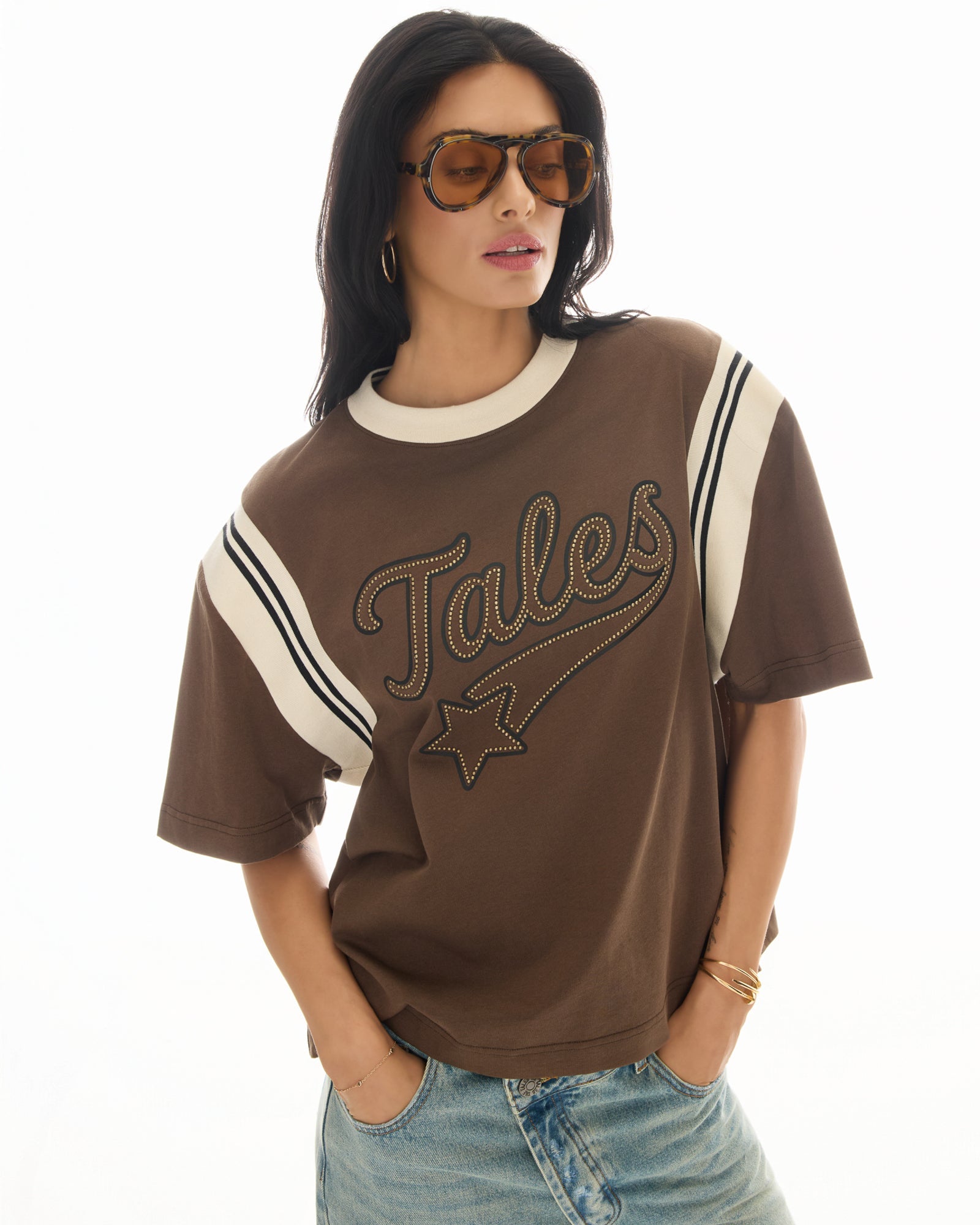 Exaggerated Sports Studded Tales Tee by THE TALES - product photo