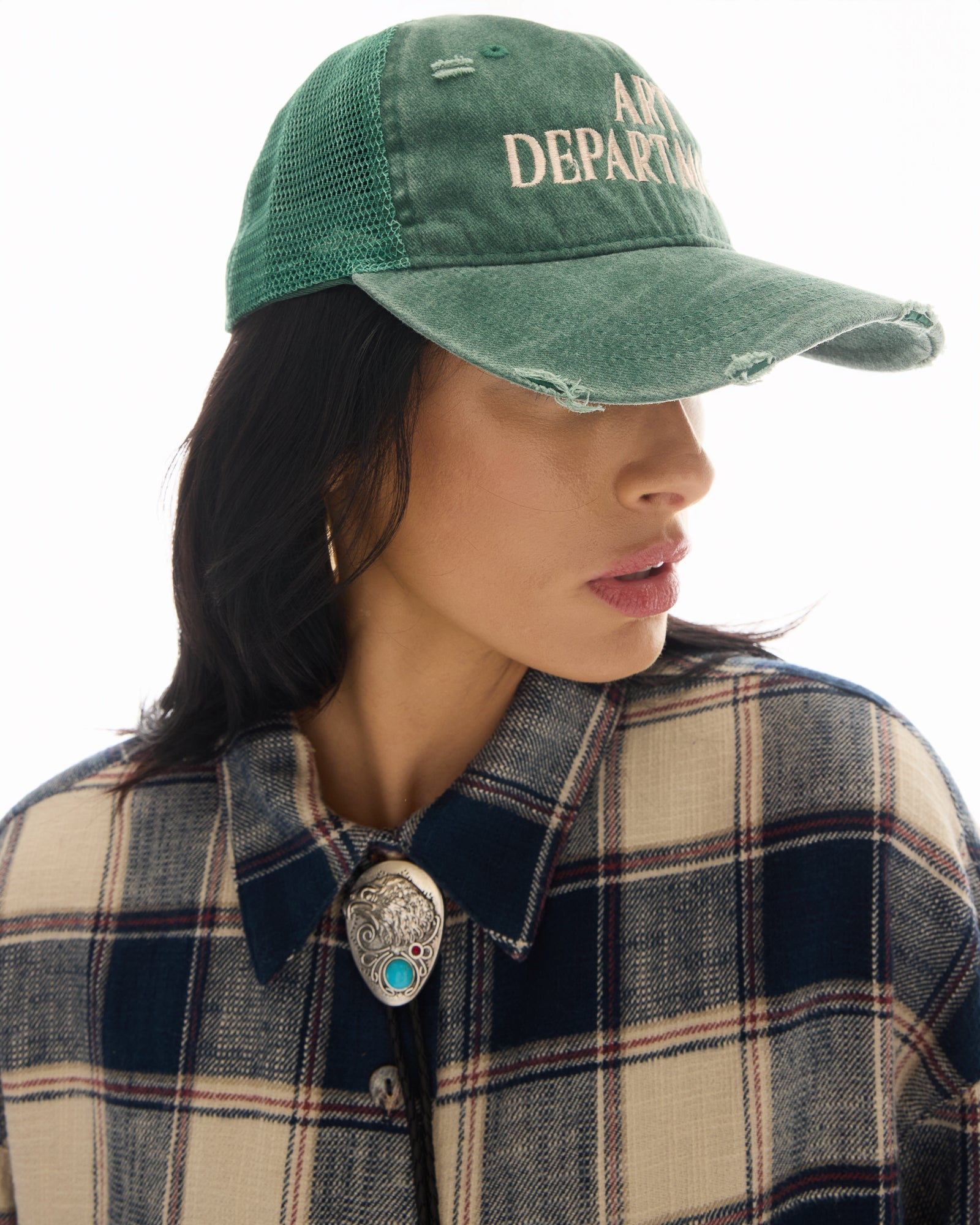 Destroyed Art Department Green Trucker Cap by THE TALES - product photo