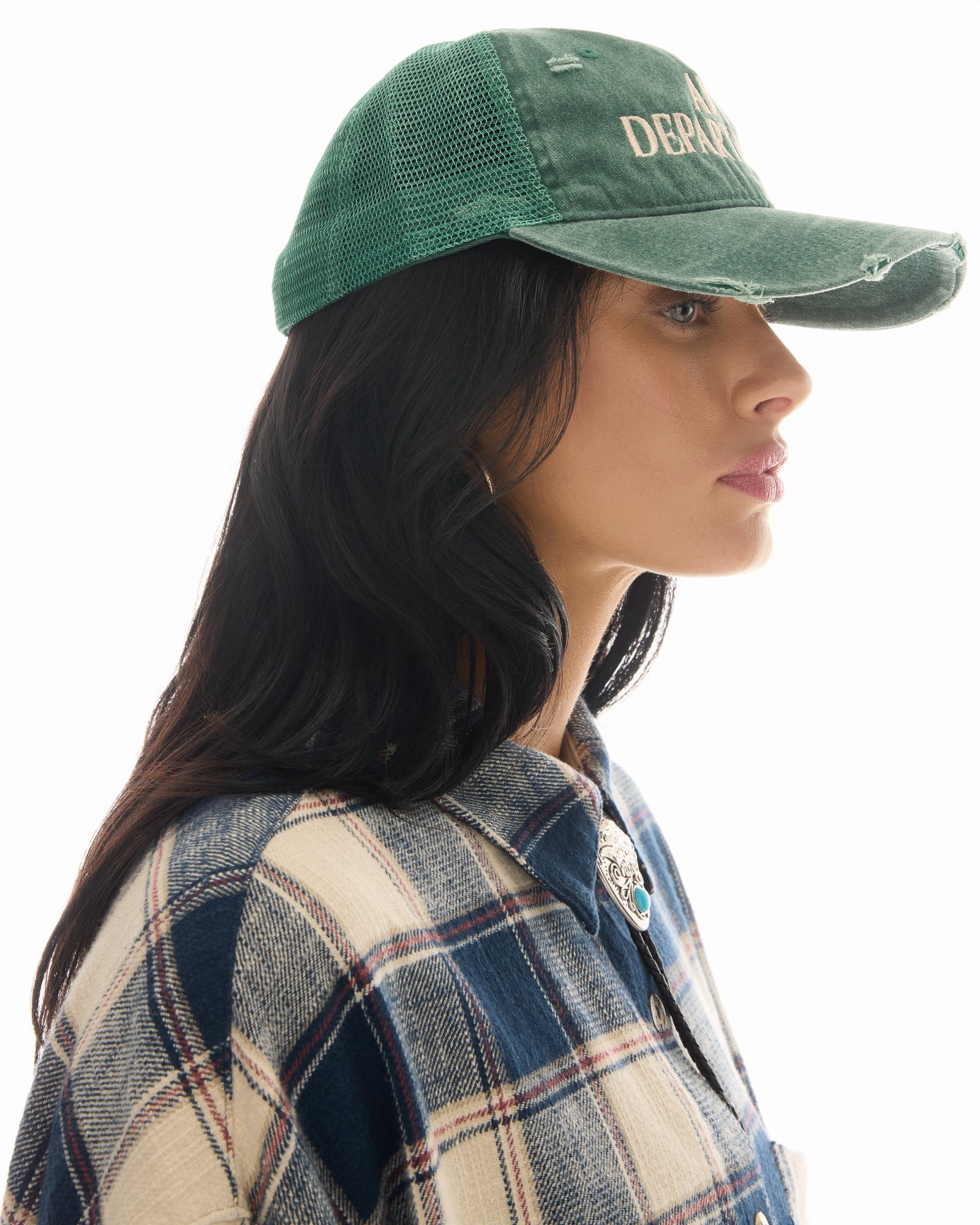 Destroyed Art Department Green Trucker Cap by THE TALES - product photo