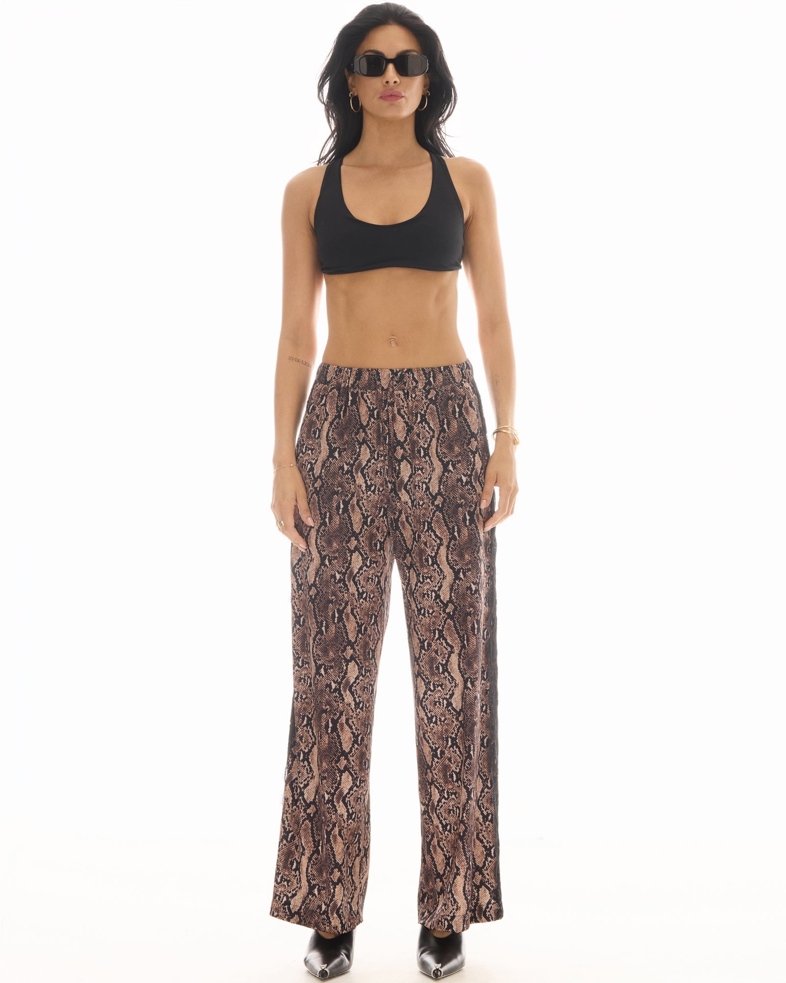 Frida Snake Lace Tuxedo Pants by THE TALES - side view