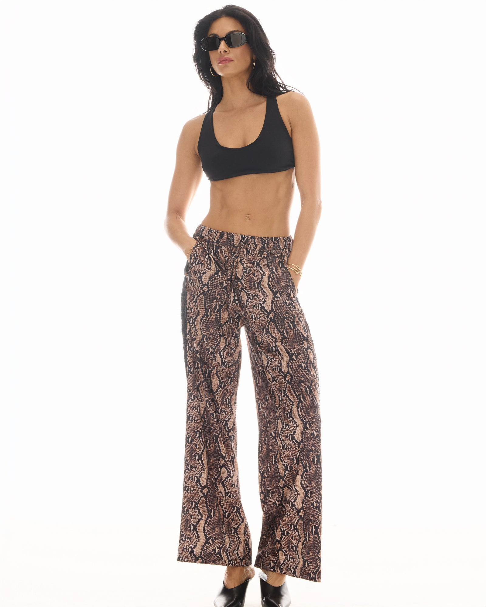 Frida Snake Lace Tuxedo Pants by THE TALES - back view
