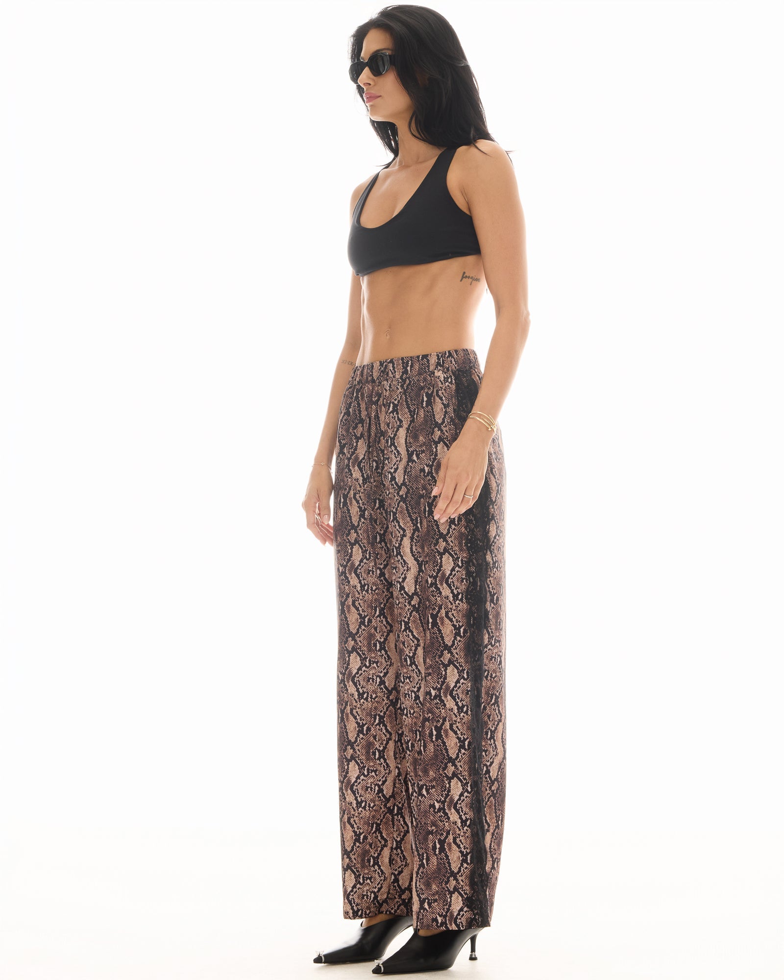Frida Snake Lace Tuxedo Pants by THE TALES - front view