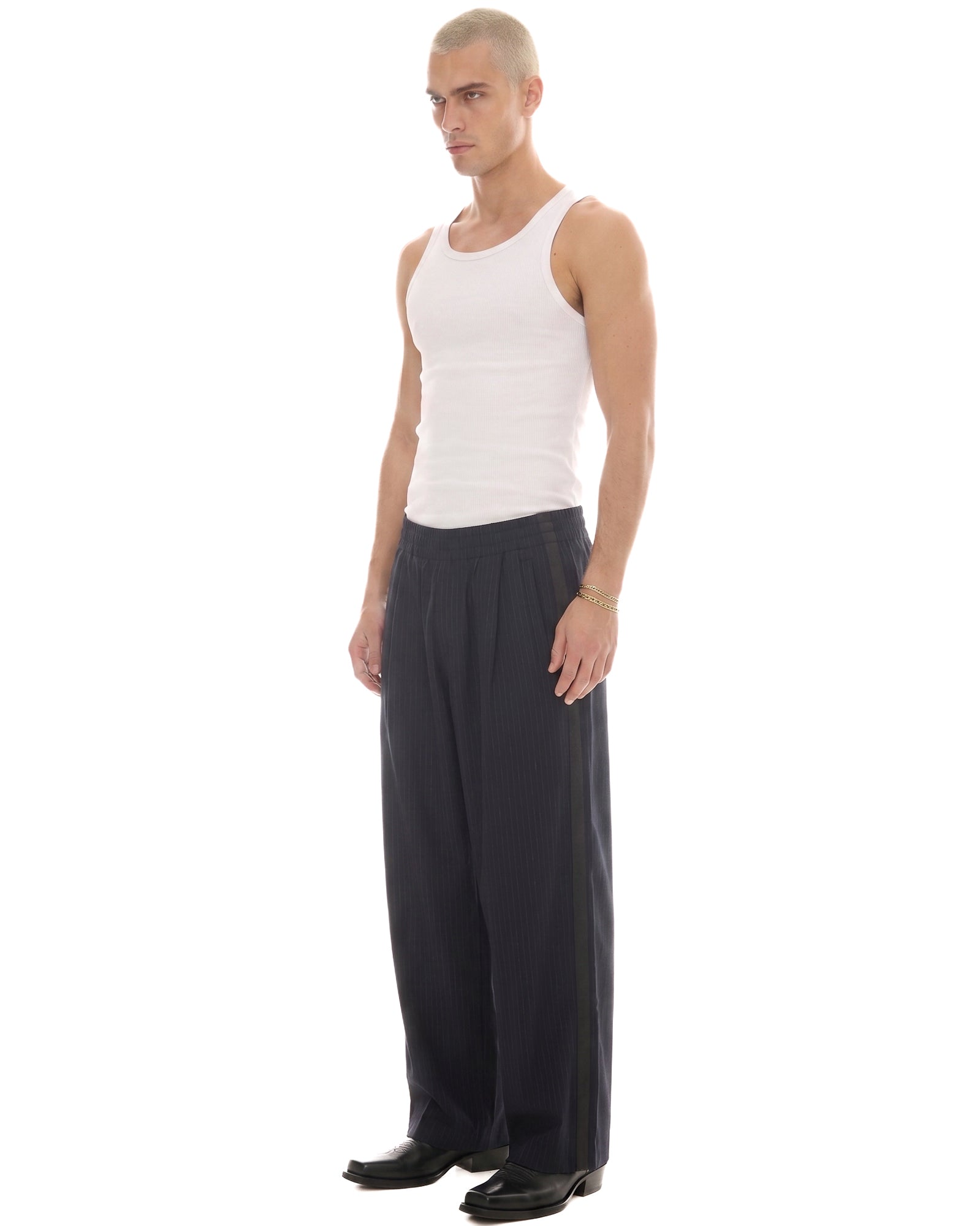 Harajuku Pin Stripe Tuxedo Wool Pants