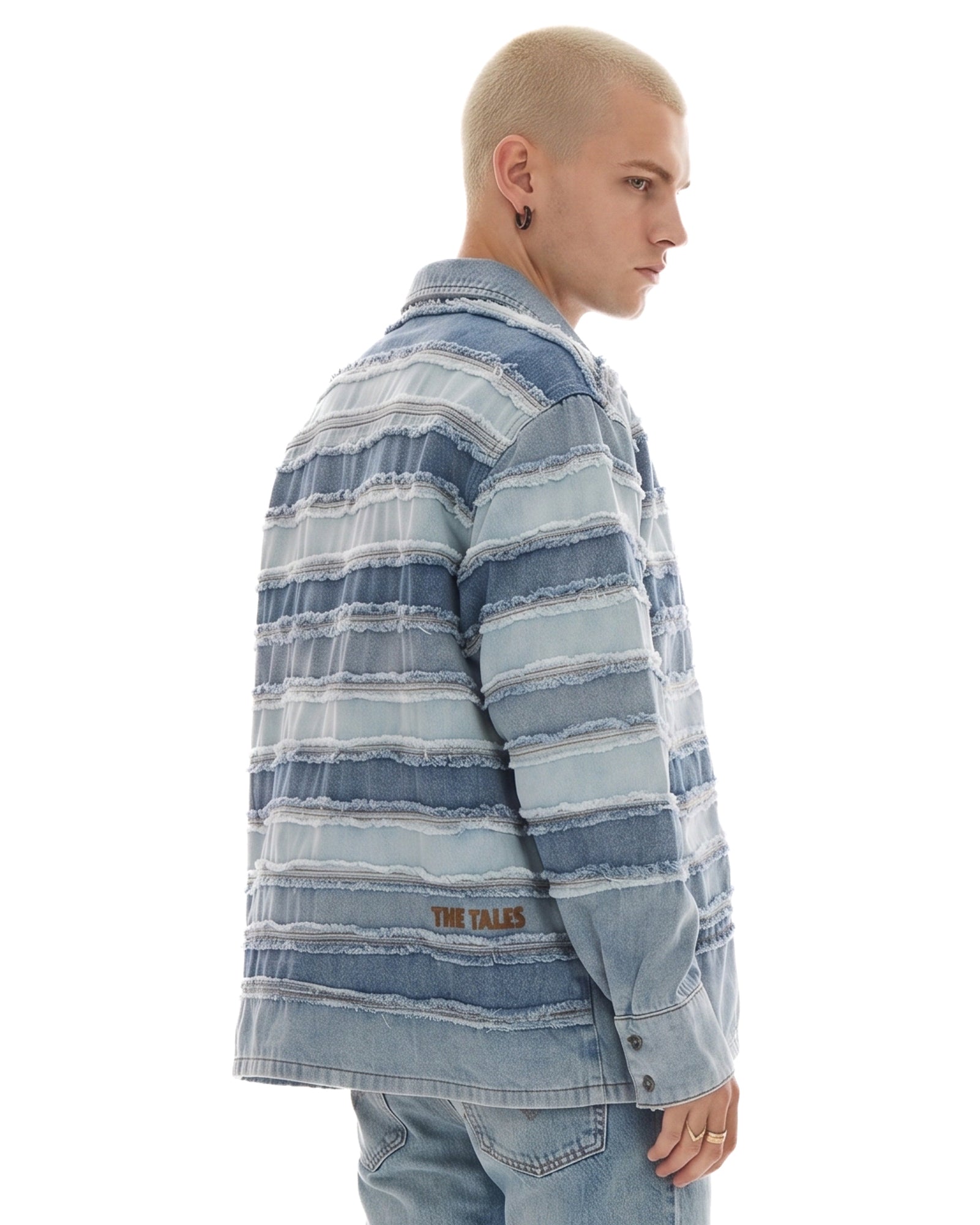 Layered Hand Worked Denim Shirt