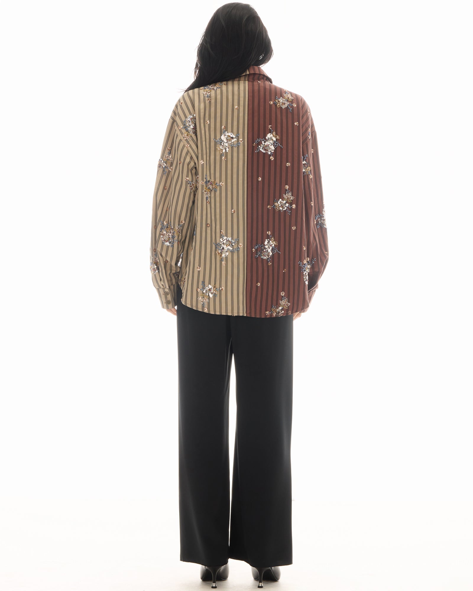 Embellished Half n Half Stripe Shirt by THE TALES - product photo