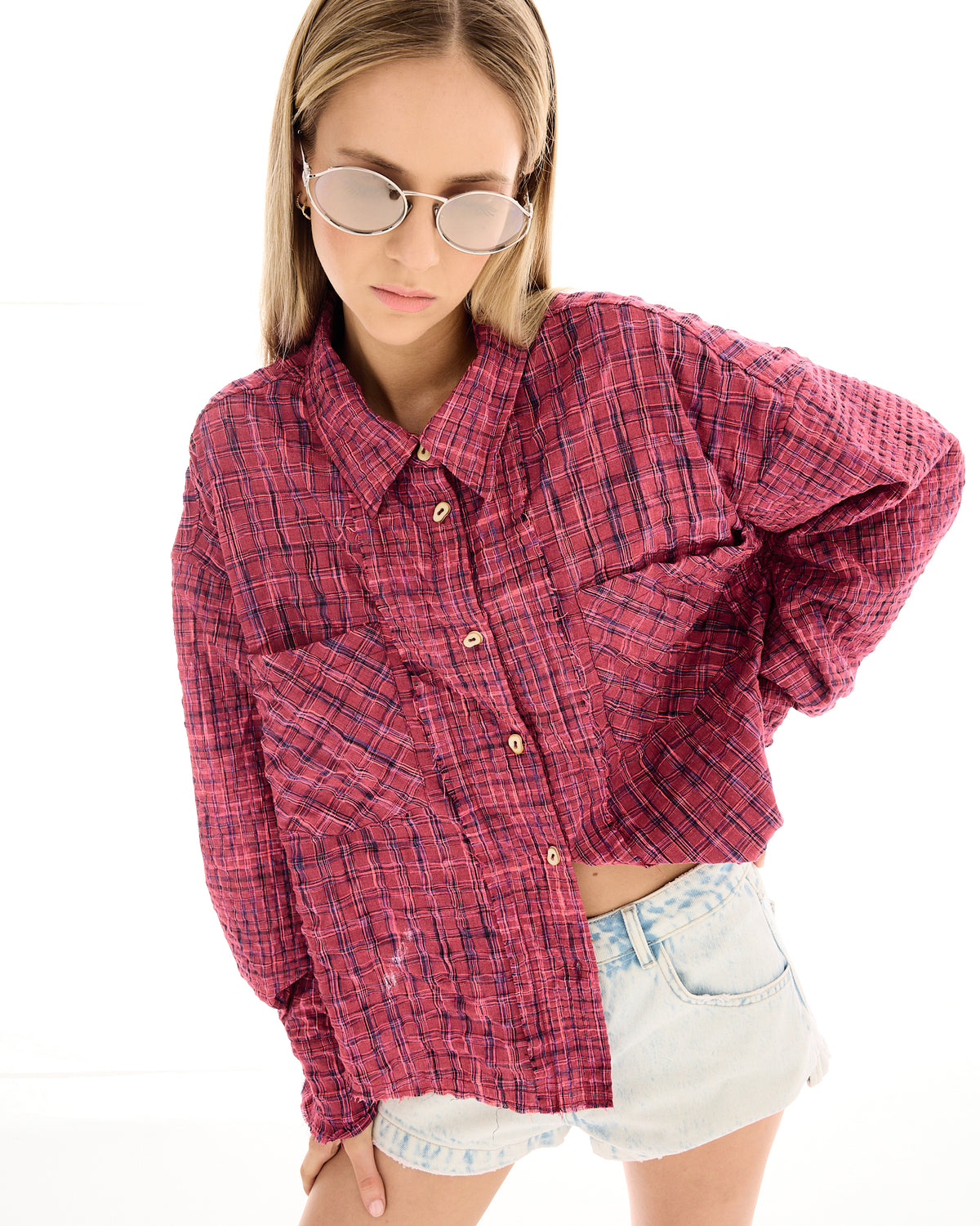 Summer Check Panelled Shirt